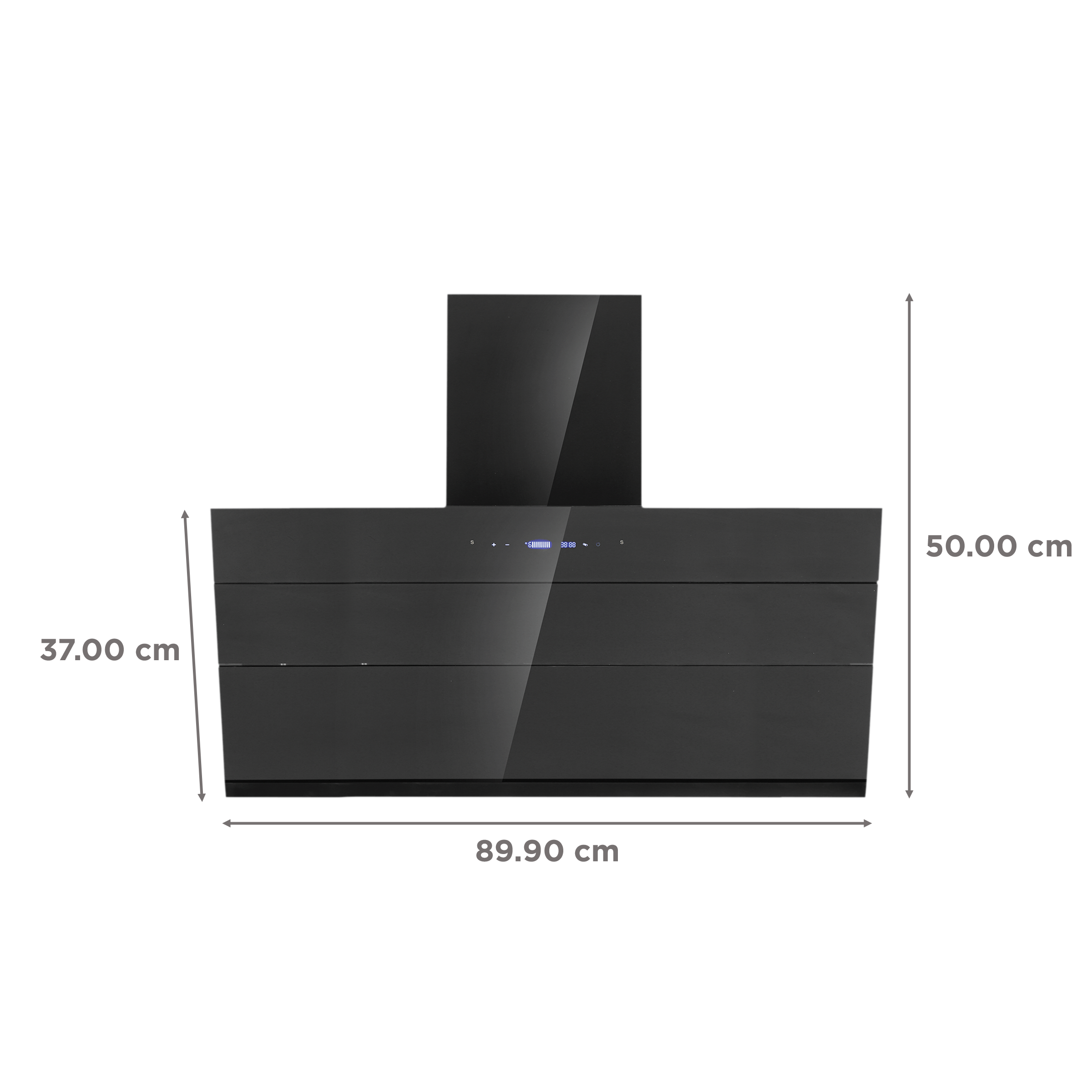 elica EFL S 911 BLDC HAC LTW VMS 90cm 1400m3/hr Ducted Auto Clean Wall Mounted Chimney with Touch Control Panel (Black)_2