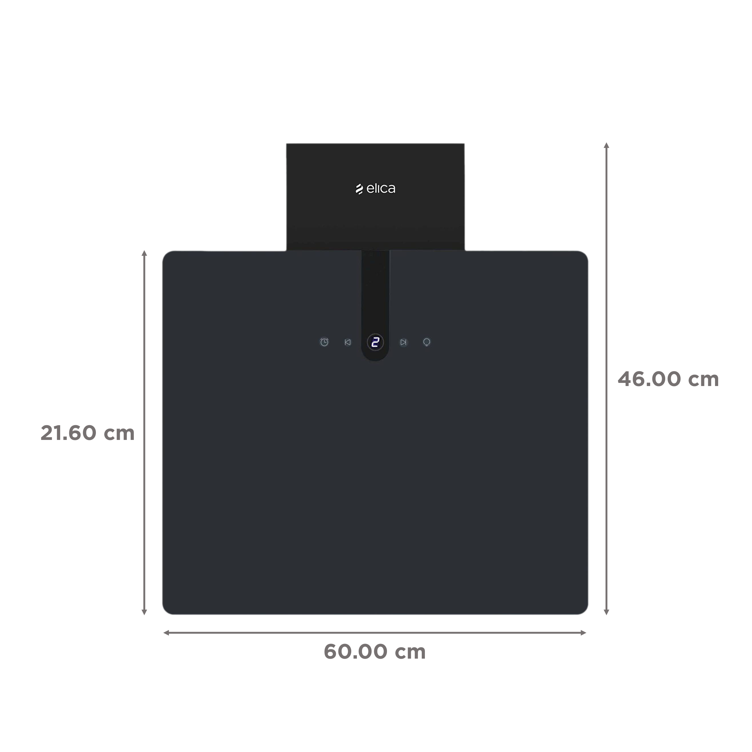 elica SLIM BLDC 60 NERO 60cm 1150m3/hr Ducted Wall Mounted Chimney with Touch Control Panel (Black)_2