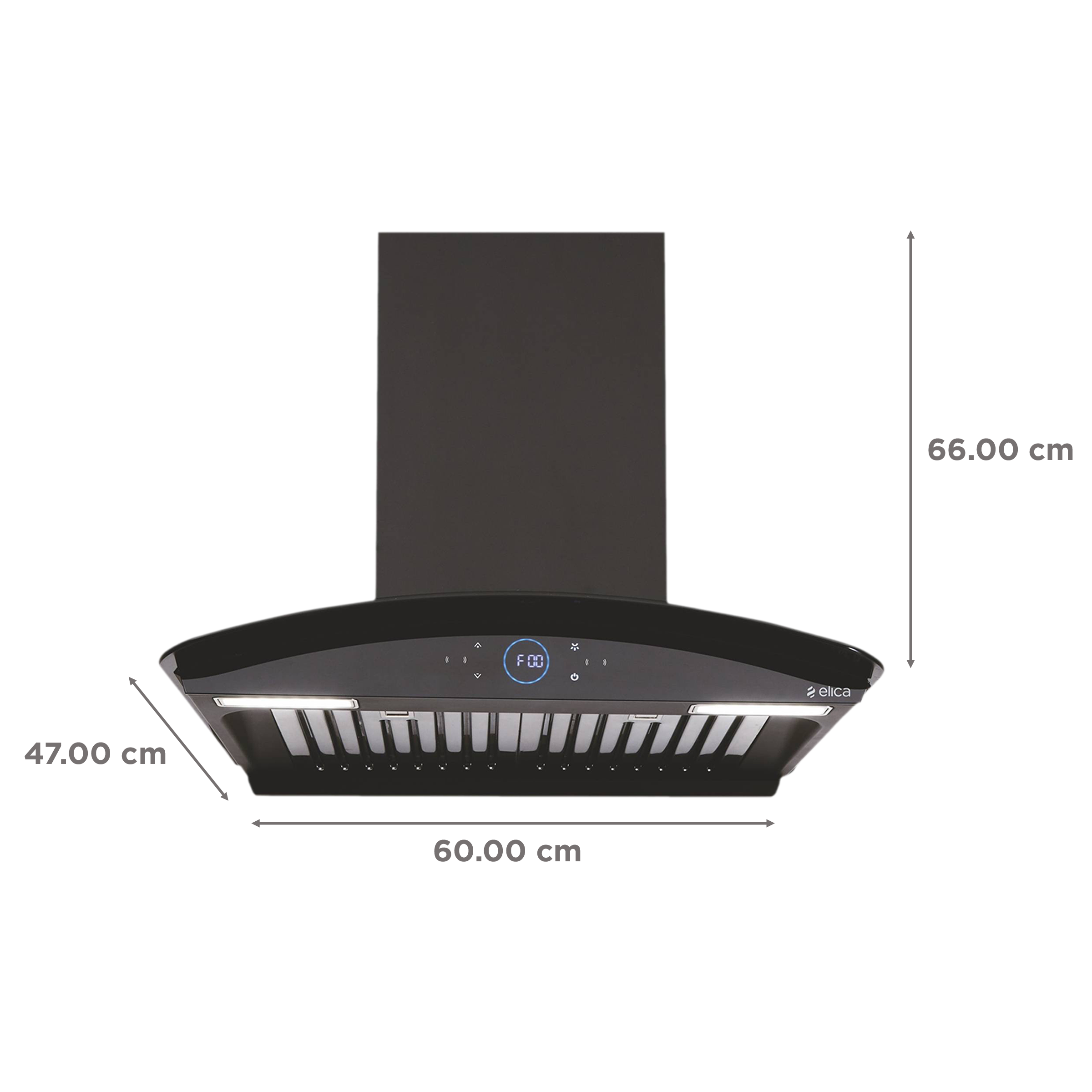 elica ISMART GLACE HAC BF LTW 60 NERO 60cm 1425m3/hr Ducted Auto Clean Wall Mounted Chimney with Touch Control Panel (Black)_2