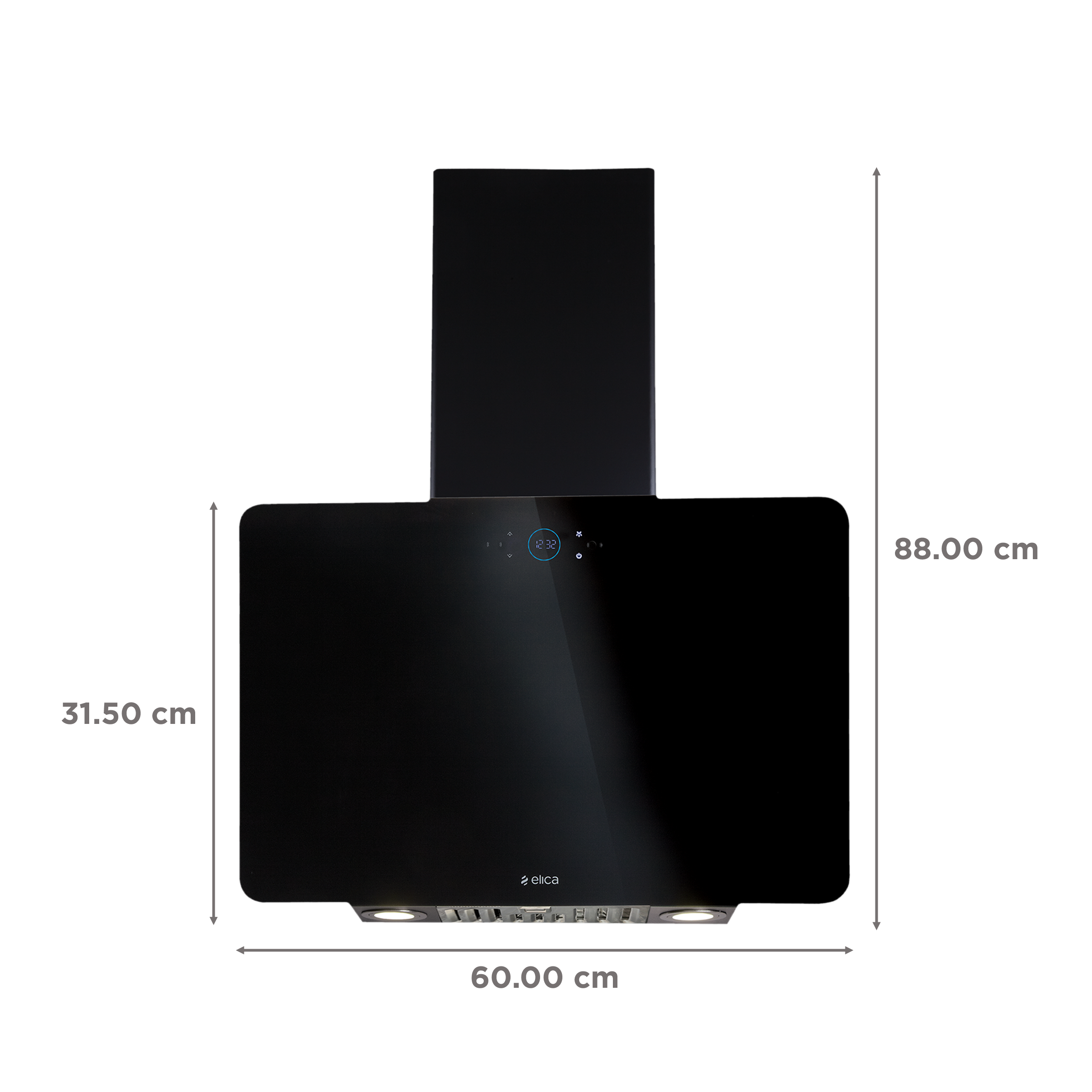 elica ISMART KITTY LTW 60 NERO 60cm Ducted Wall Mounted Chimney with Touch Control Panel (Black)_2