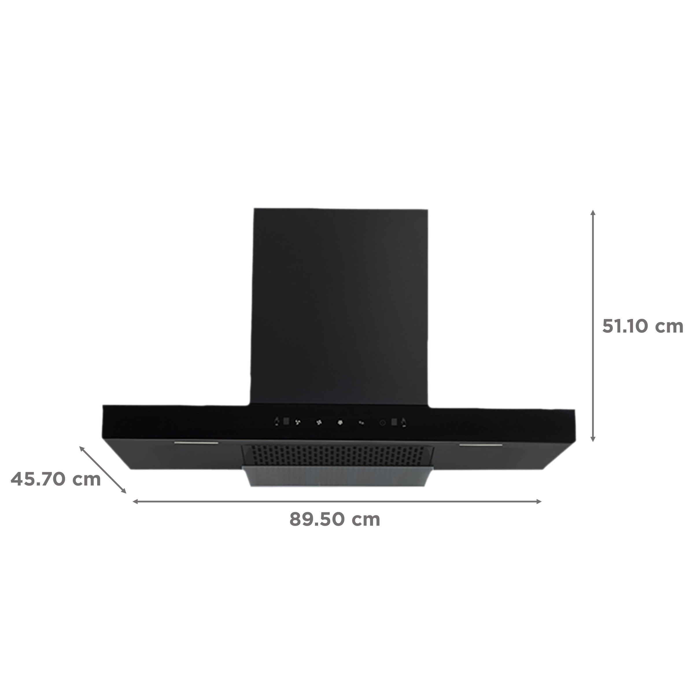 Kutchina Fascino 90cm 1250m3/hr Ductless Auto Clean Wall Mounted Chimney with Wave Sensor (Black)_2