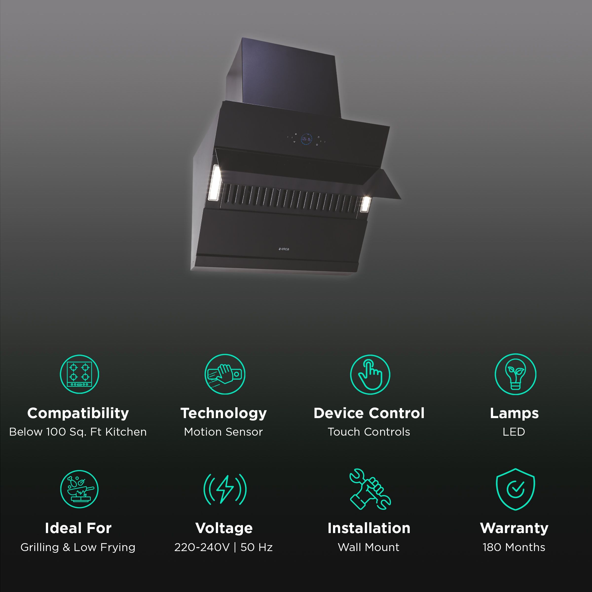 elica ISMART EFL 75 HAC LTW 75cm Ductless Auto Clean Wall Mounted Chimney with Powerful Suction (Black) elica ISMART EFL 75 HAC LTW 75cm Ductless Auto Clean Wall Mounted Chimney with Powerful Suction (Black)_3