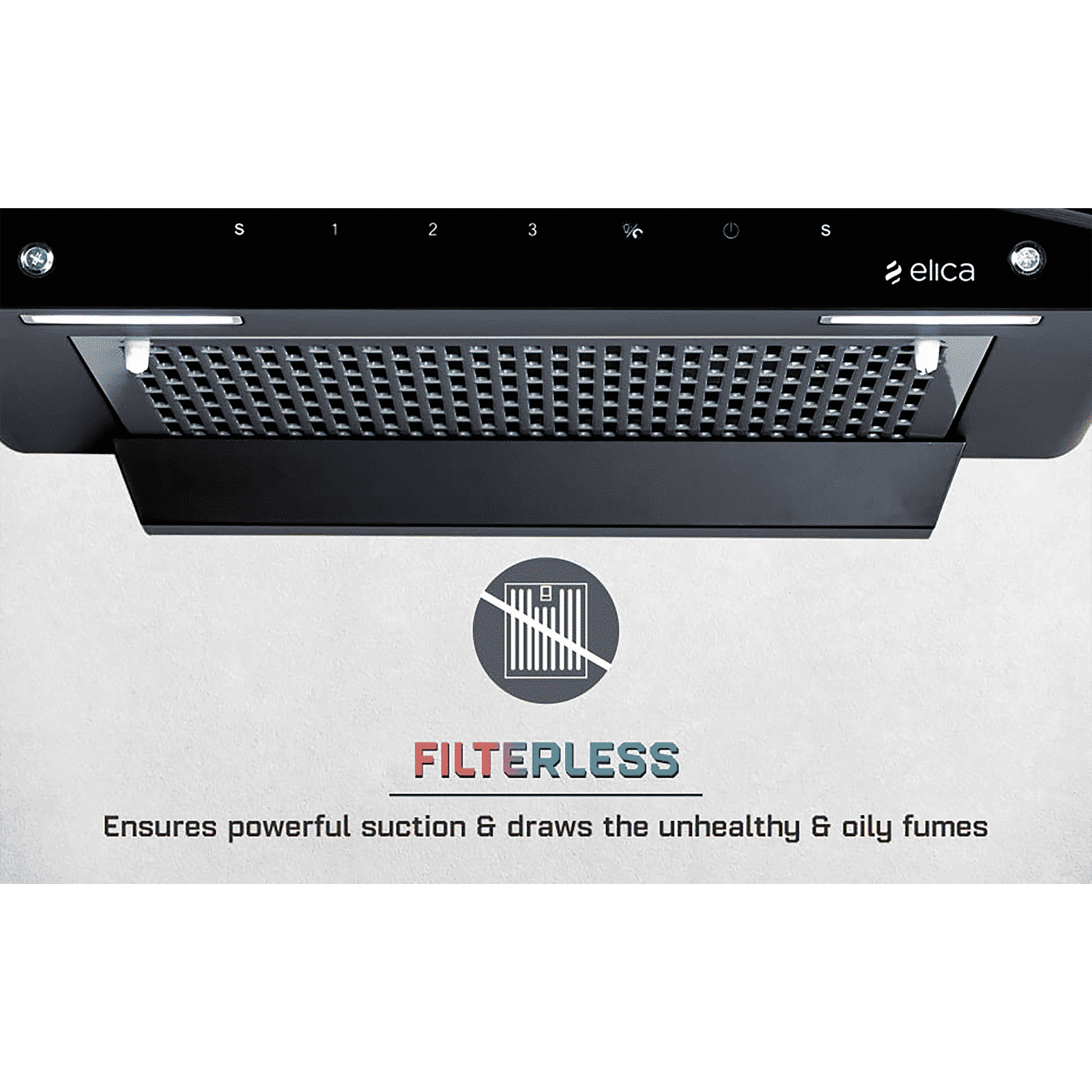 elica FL 600 SLIM HAC MS NERO 60cm 1200m3/hr Ducted Auto Clean Wall Mounted Chimney with Touch Control Panel (Black)_8