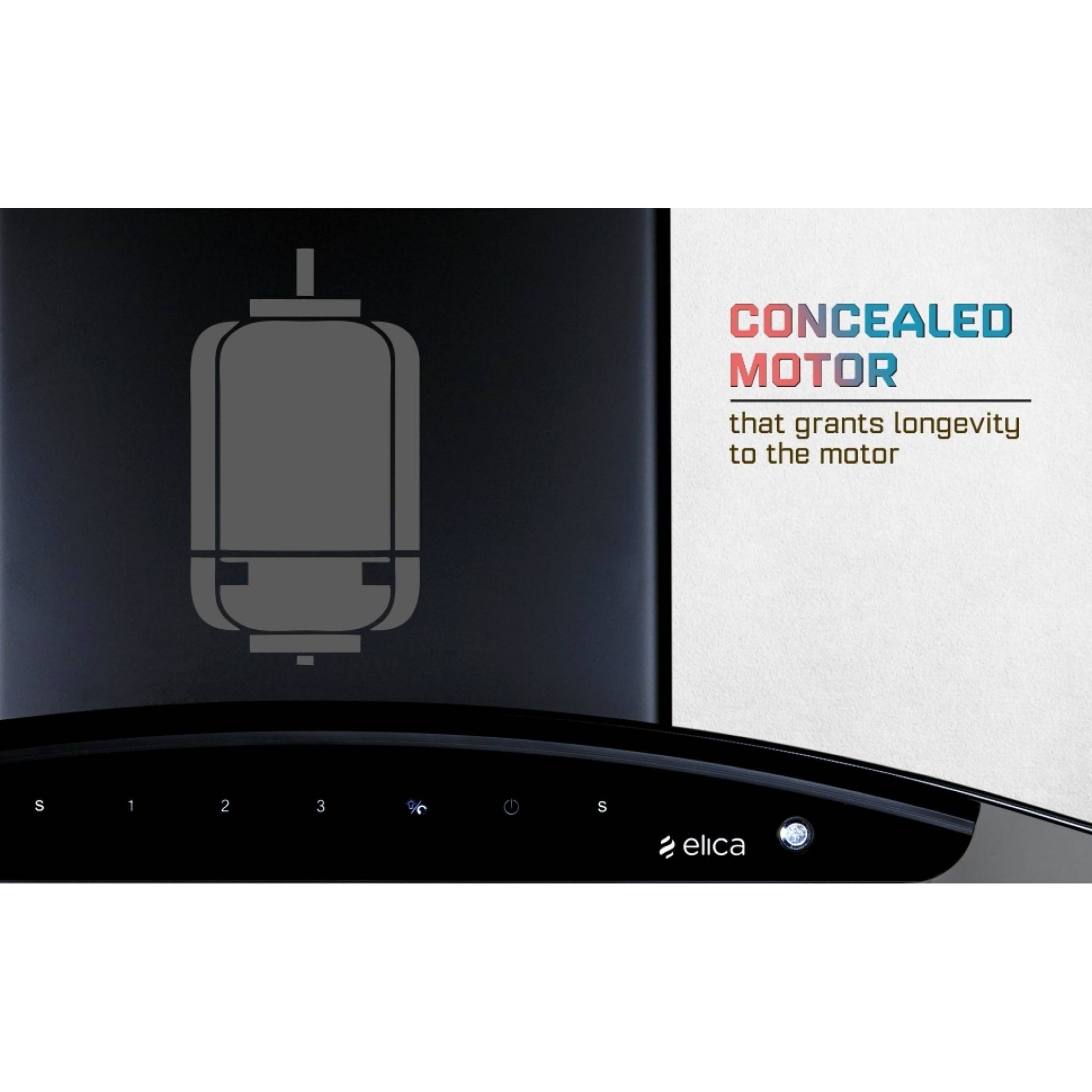 elica FL 900 SLIM HAC MS NERO 90cm 1200m3/hr Ducted Wall Mounted Chimney with Touch Control Panel (Black)_5