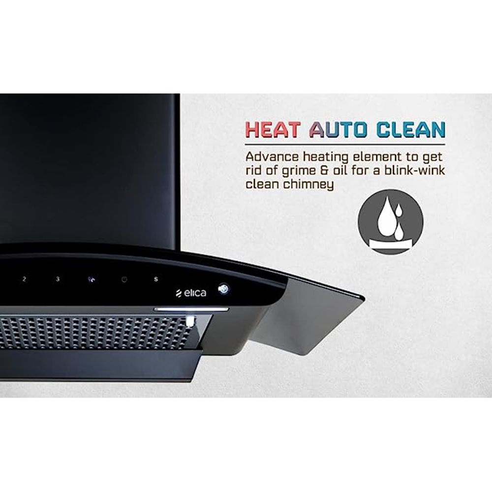 elica FL 900 SLIM HAC MS NERO 90cm 1200m3/hr Ducted Wall Mounted Chimney with Touch Control Panel (Black)_8