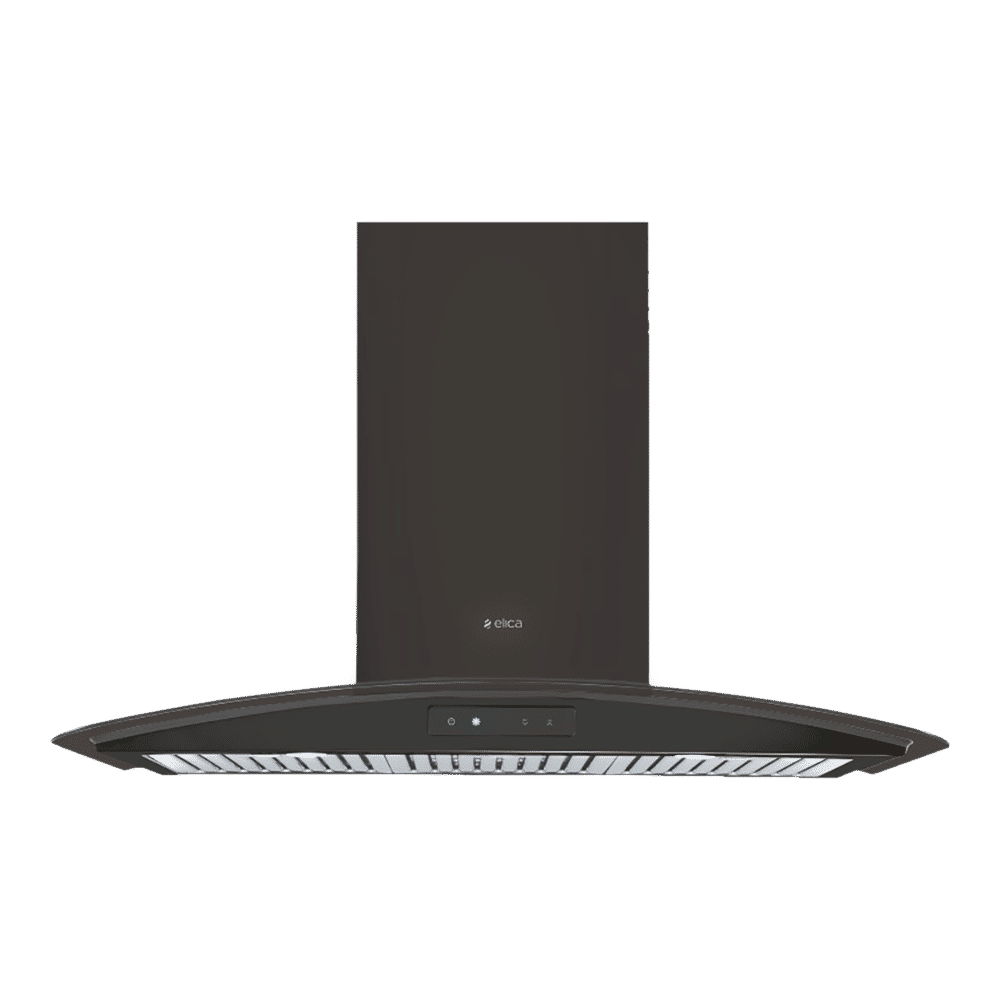 elica GLACE TRIM ETB PLUS LTW 903 NERO 90cm 1220m3/hr Ducted Wall Mounted Chimney with Push Control Buttons (Black)_1