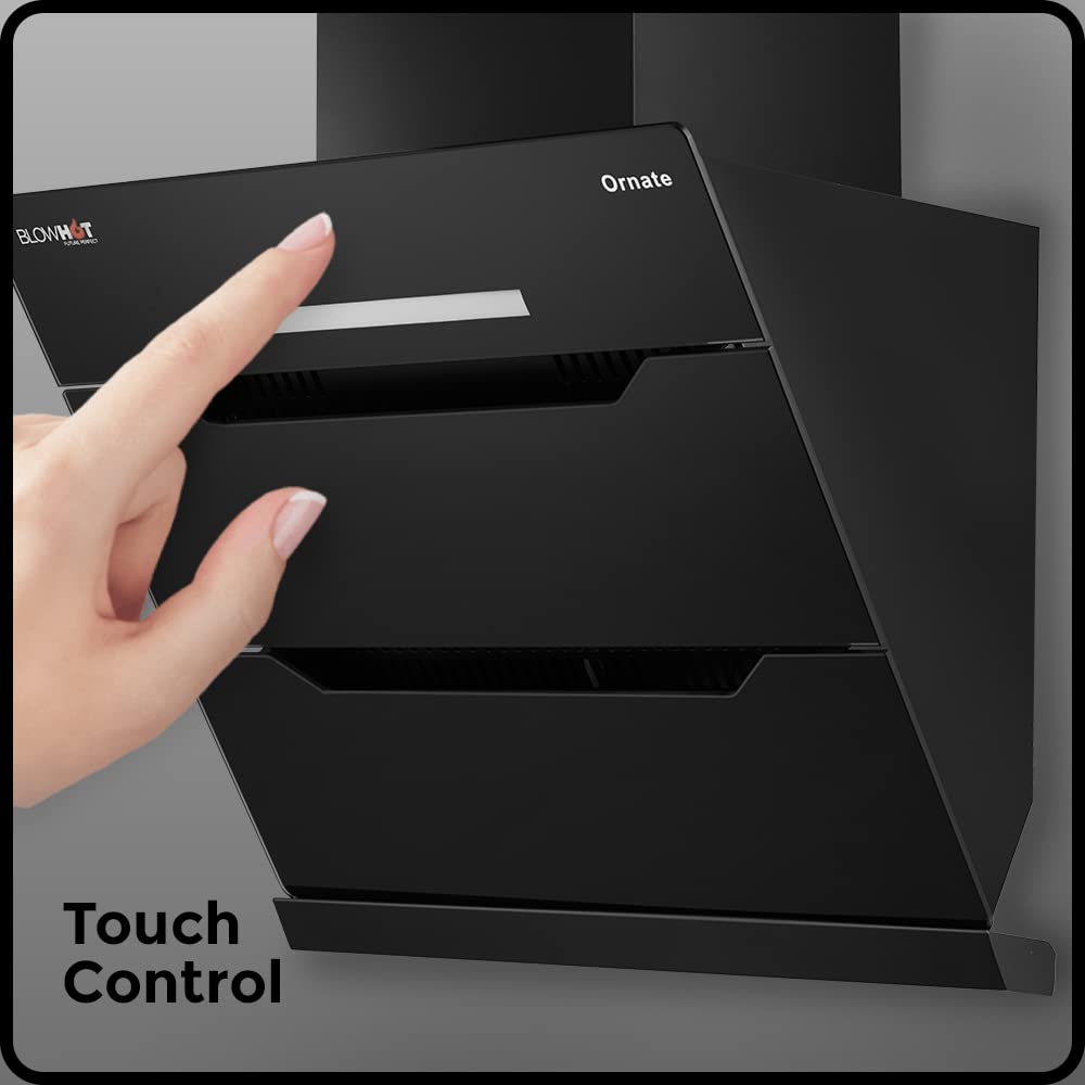 BLOWHOT Ornate BAC 60cm 1300m3/hr Ducted Auto Clean Wall Mounted Chimney with Feather Touch Control (Black)_9