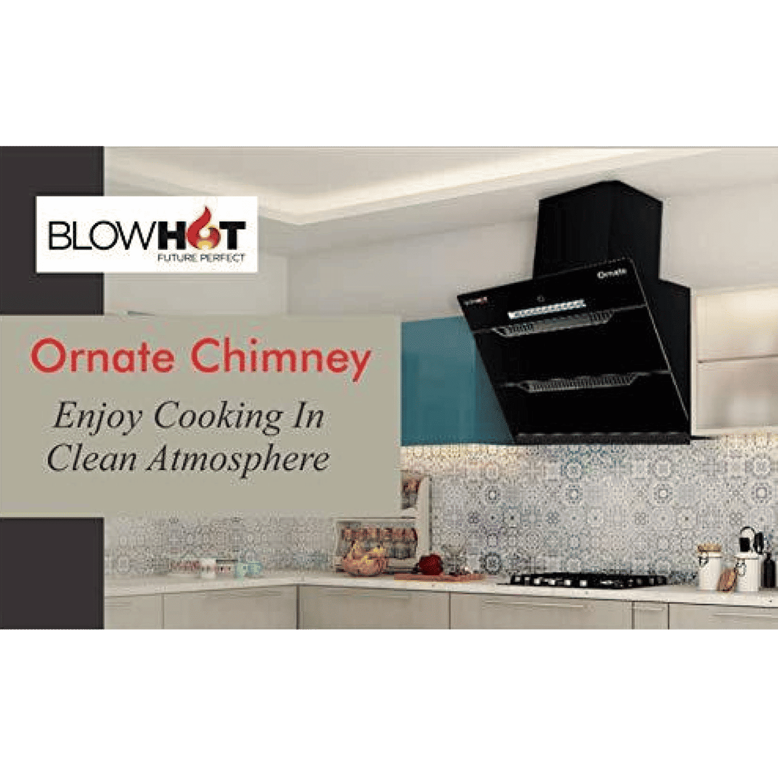 BLOWHOT Ornate BAC 60cm 1300m3/hr Ducted Auto Clean Wall Mounted Chimney with Feather Touch Control (Black)_10