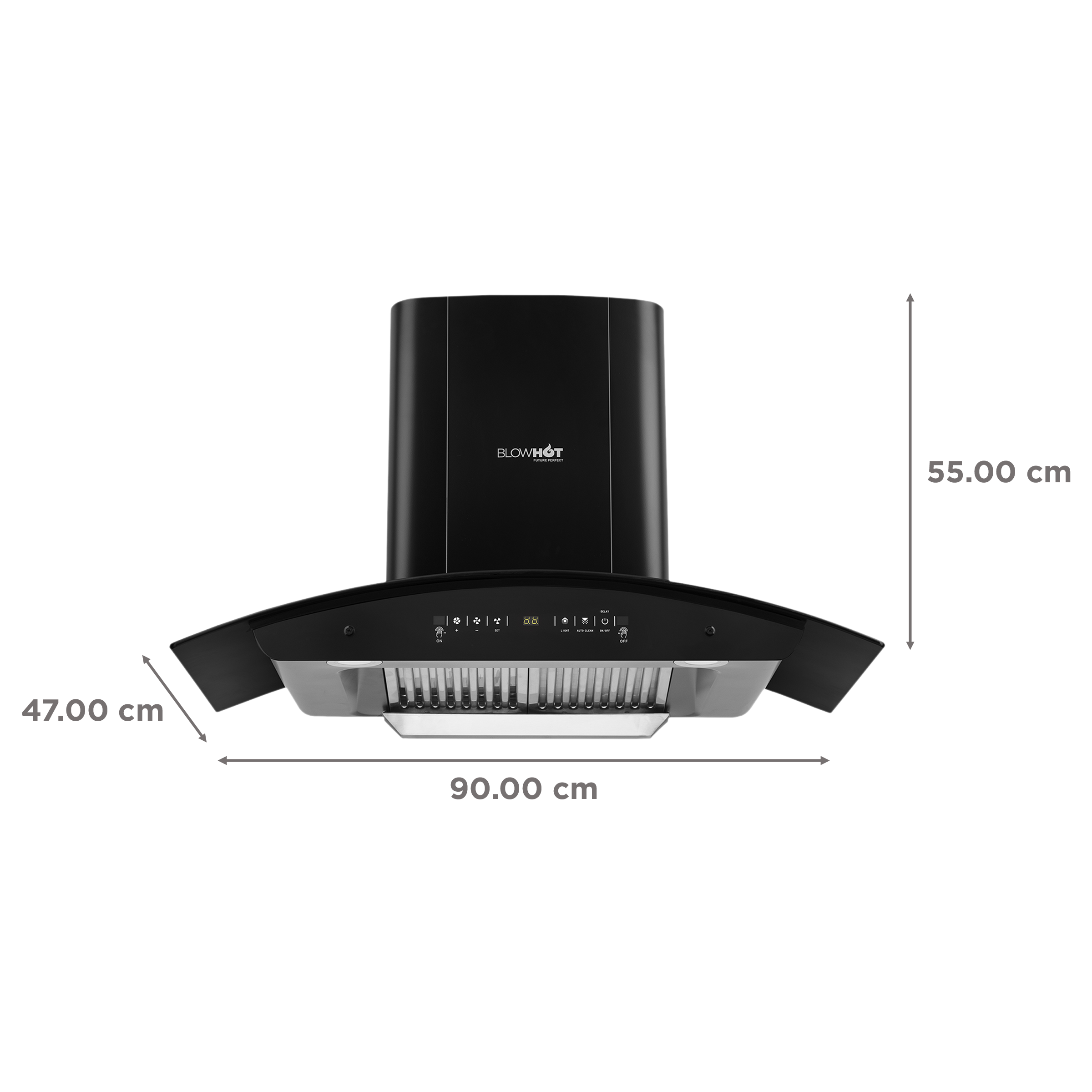 BLOWHOT Electra BAC MS 90cm 1200m3/hr Ducted Auto Clean Wall Mounted Chimney with Motion Sensor Gesture (Black)_2