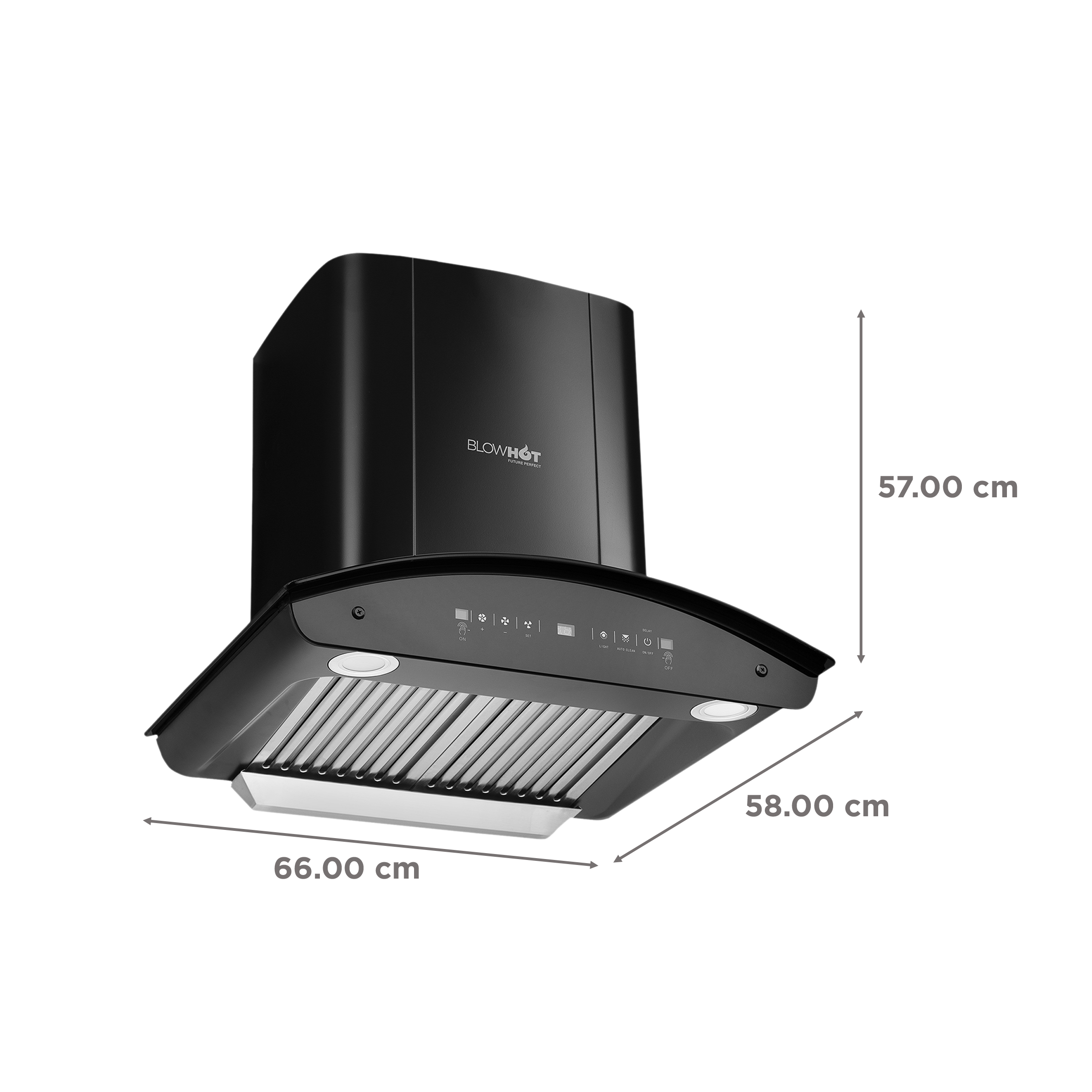 BLOWHOT Camellia BAC MS 60cm 1300m3/hr Ducted Auto Clean Wall Mounted Chimney with Motion Sensor Gesture (Black)_2
