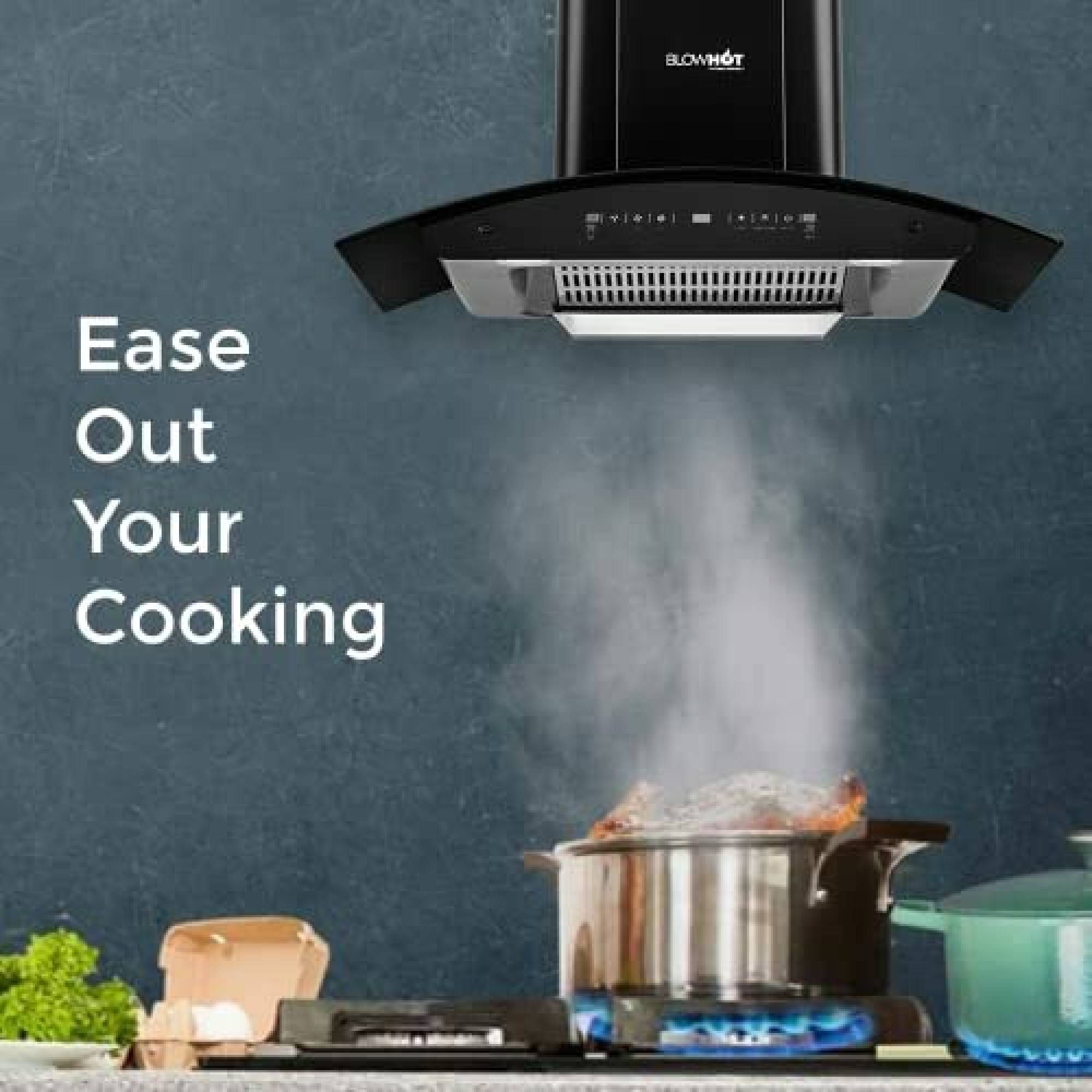 BLOWHOT Camellia BAC MS 90cm 1300m3/hr Ducted Auto Clean Wall Mounted Chimney with Motion Sensor Gesture (Black)_9