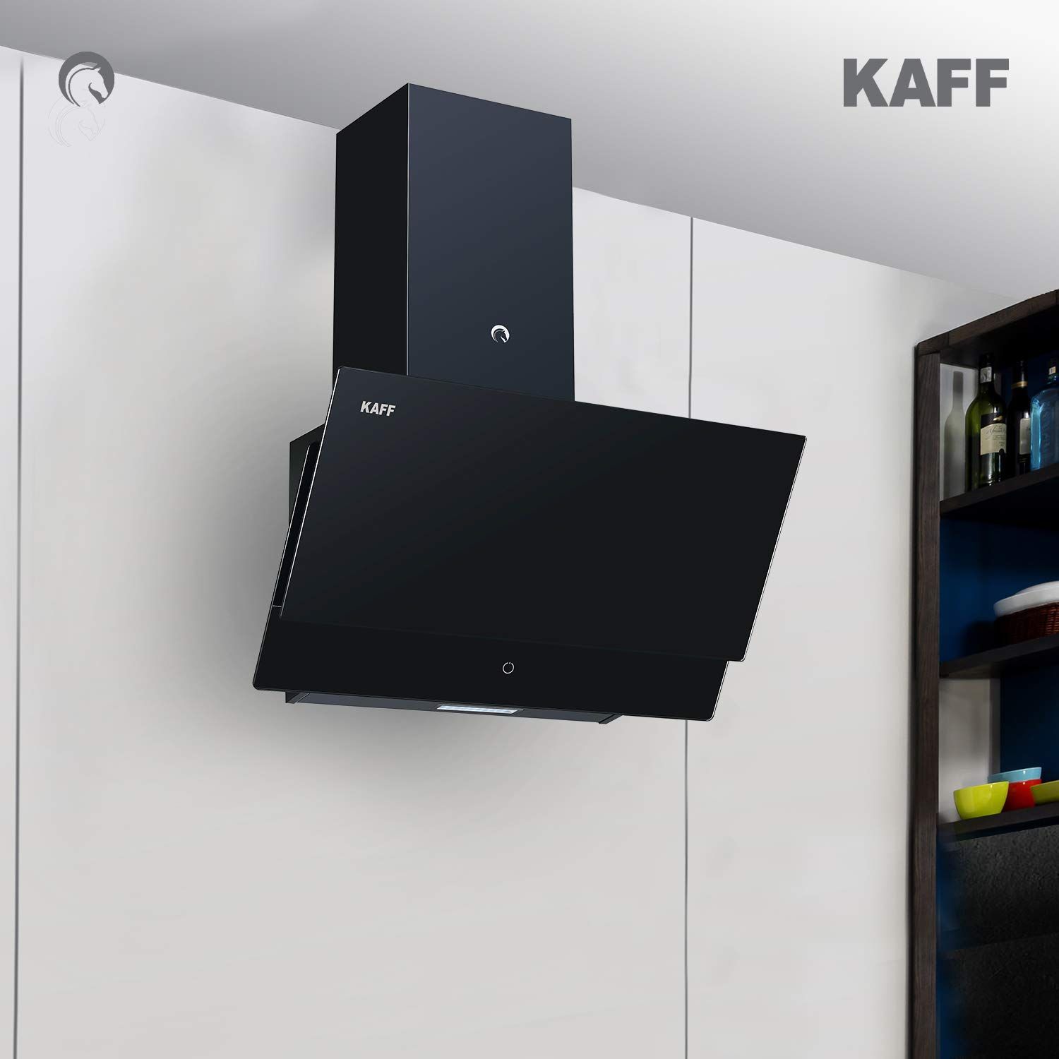 KAFF NOVA SV 60cm 1000m3/hr Ducted Wall Mounted Chimney with O Touch Control (Black)_7