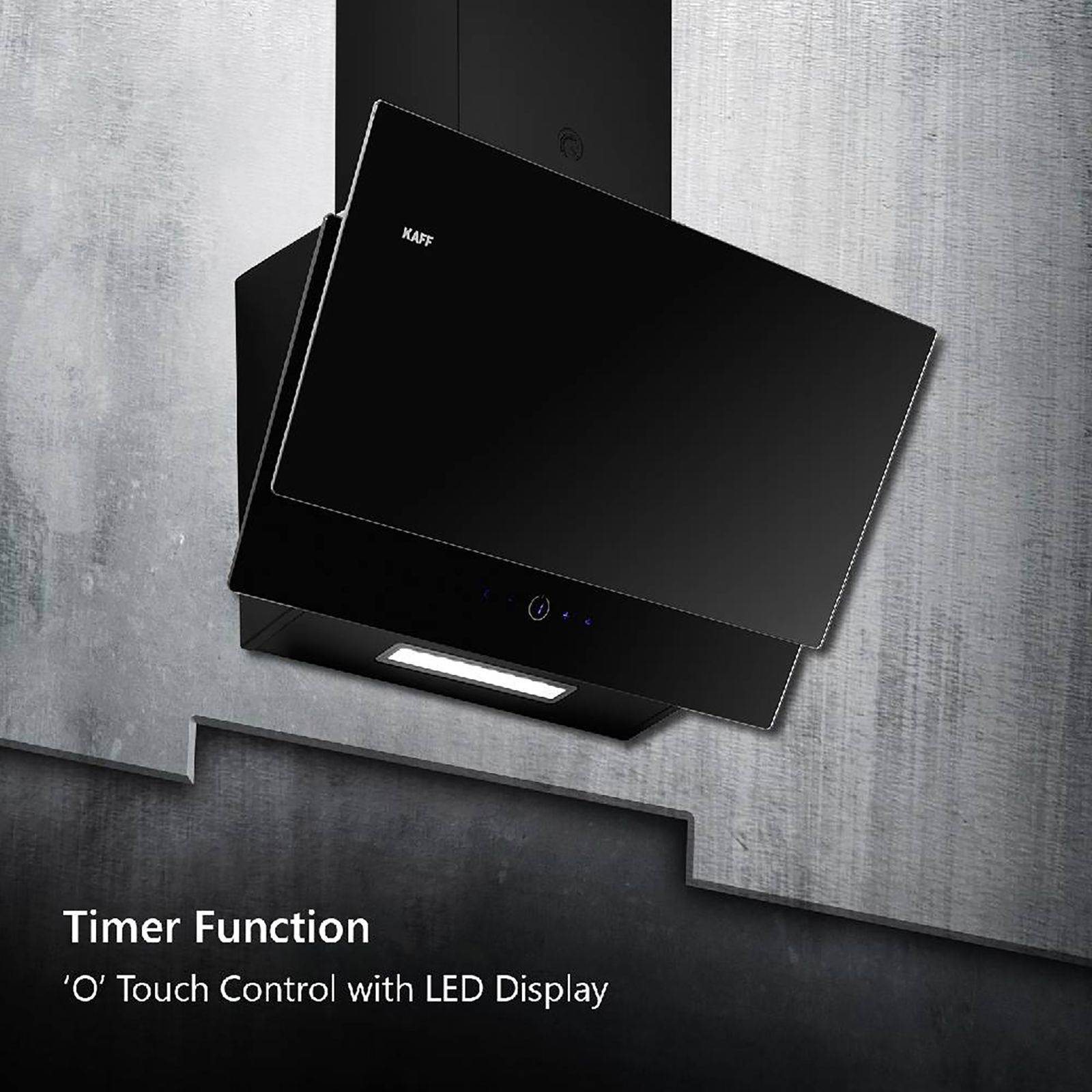 KAFF NOVA SV 60cm 1000m3/hr Ducted Wall Mounted Chimney with O Touch Control (Black)_10