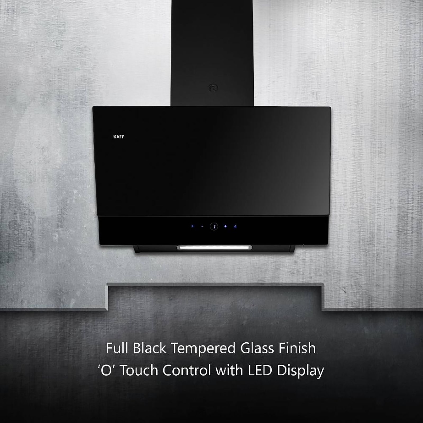 KAFF NOVA SV 60cm 1000m3/hr Ducted Wall Mounted Chimney with O Touch Control (Black)_11