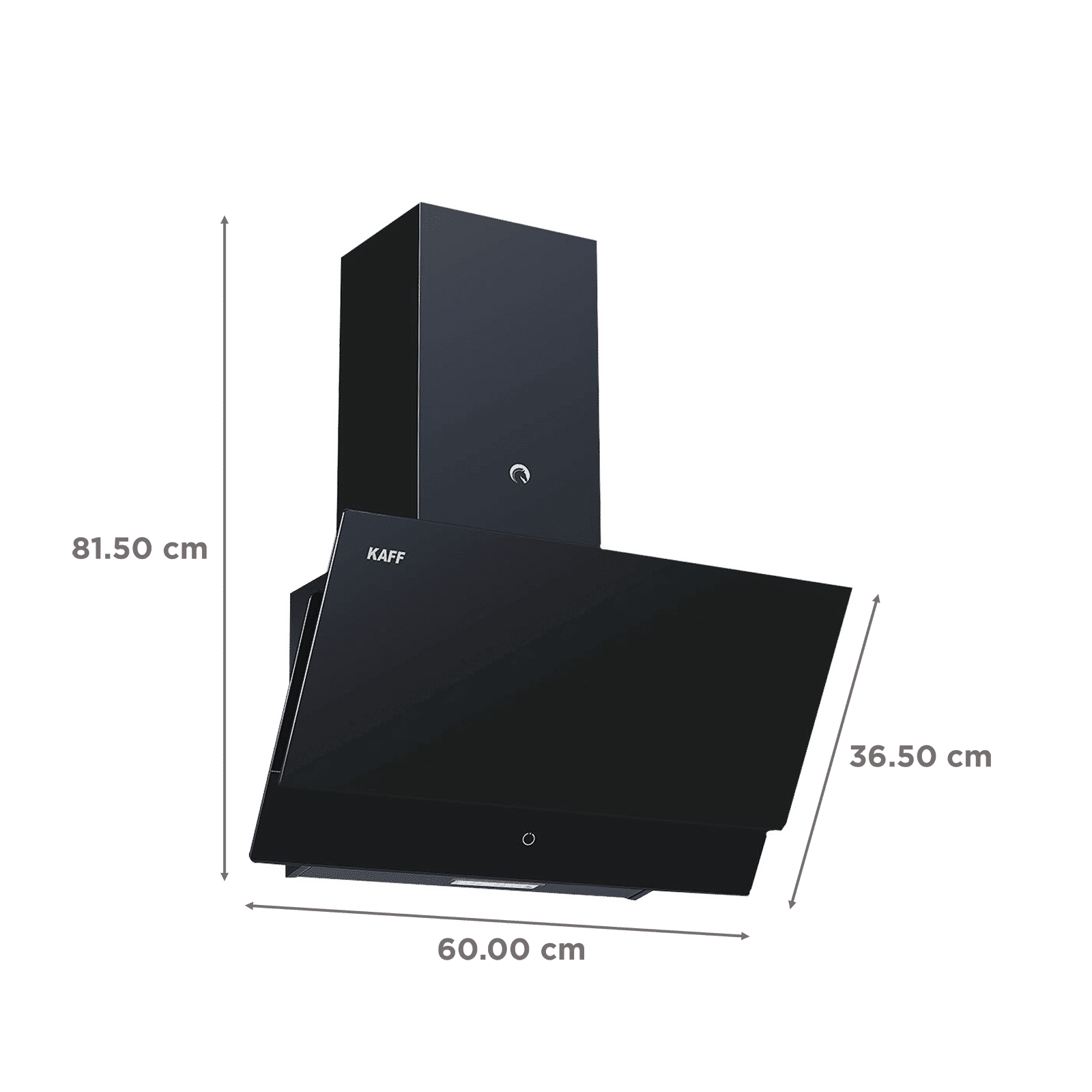 KAFF NOVA SV 60cm 1000m3/hr Ducted Wall Mounted Chimney with O Touch Control (Black)_2