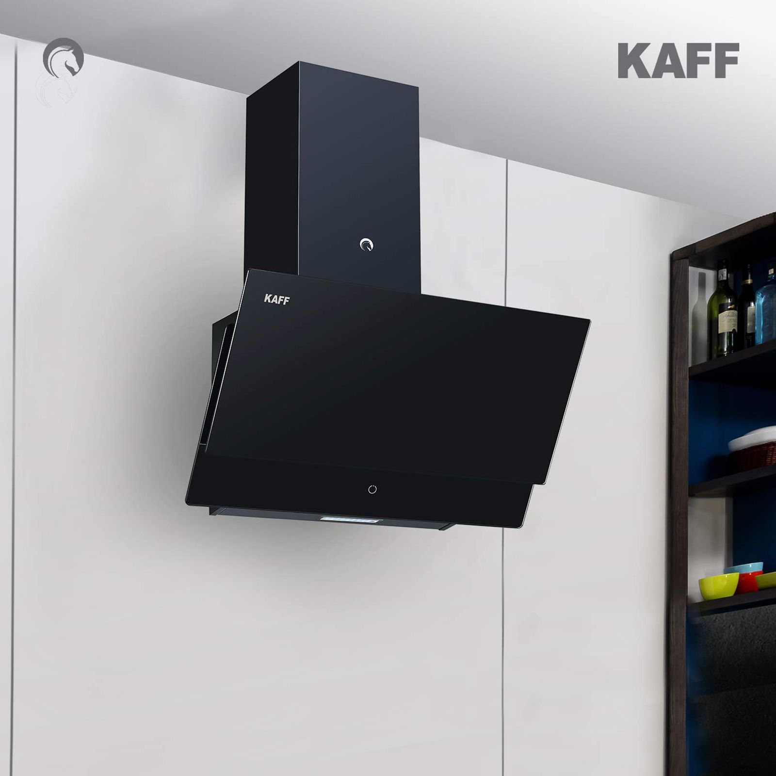 KAFF NOVA SV 60cm 1000m3/hr Ducted Wall Mounted Chimney with O Touch Control (Black)_5