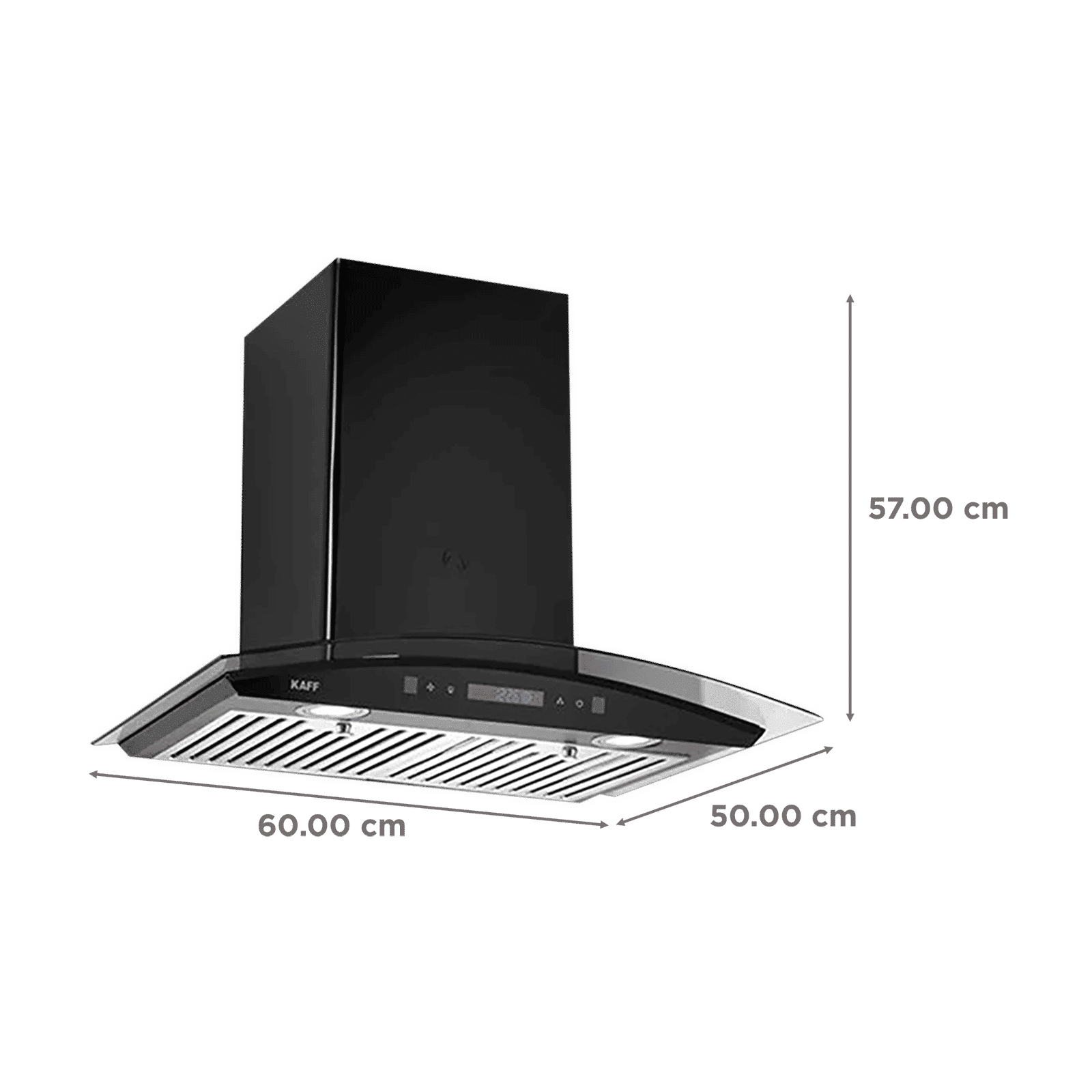KAFF OPEC TX DHC 60cm 1180m3/hr Ducted Auto Clean Wall Mounted Chimney with Digital Display (Black)_2