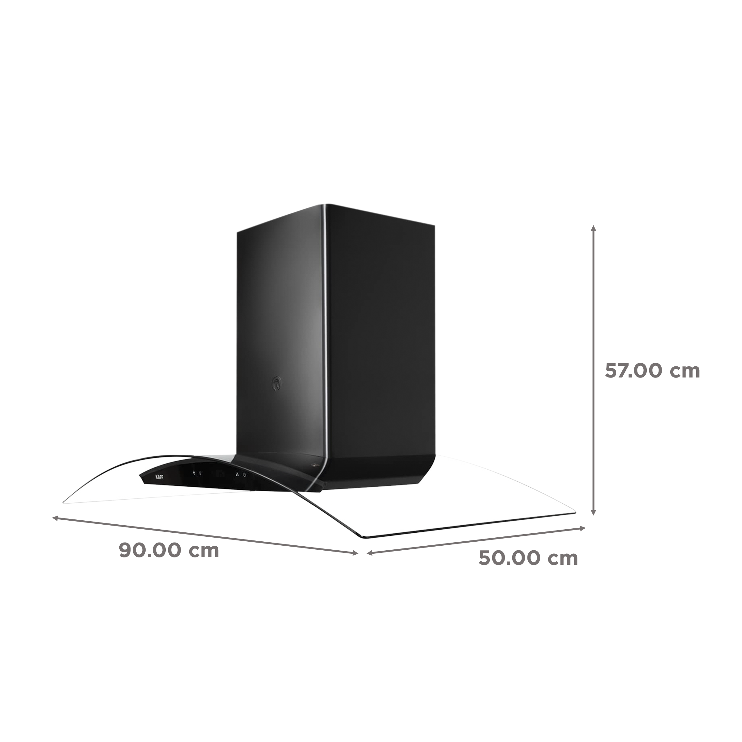 KAFF OPEC TX DHC 90cm 1180m3/hr Ducted Auto Clean Wall Mounted Chimney with Digital Display (Black)_2