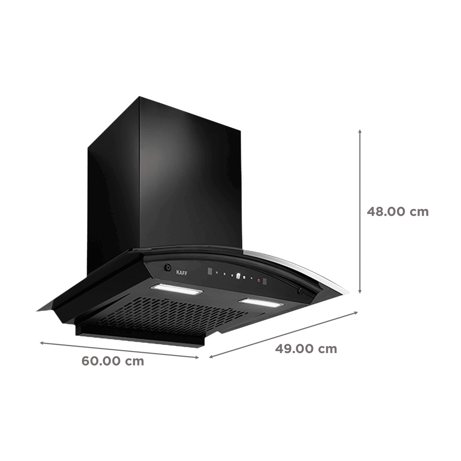 KAFF MAINZ DHC 60cm 1200m3/hr Ducted Auto Clean Wall Mounted Chimney with Thermostatic Touch Control Panel (Black)_2