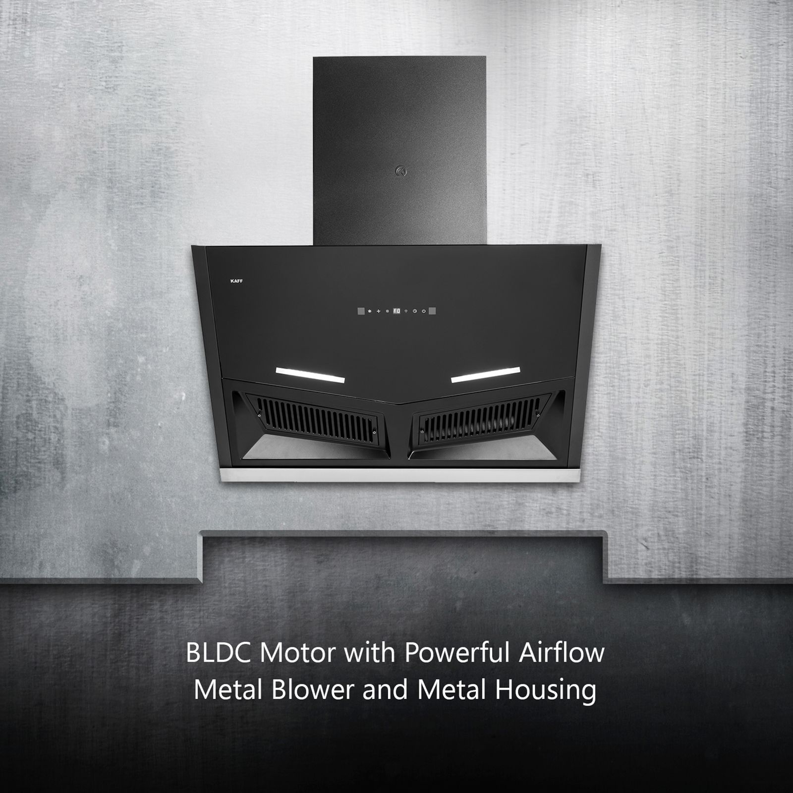 KAFF AIRFRAME SM DHC 90cm 1180m3/hr Ducted Auto Clean Wall Mounted Chimney with Digital Display (Black) KAFF AIRFRAME SM DHC 90cm 1180m3/hr Ducted Auto Clean Wall Mounted Chimney with Digital Display (Black)_9