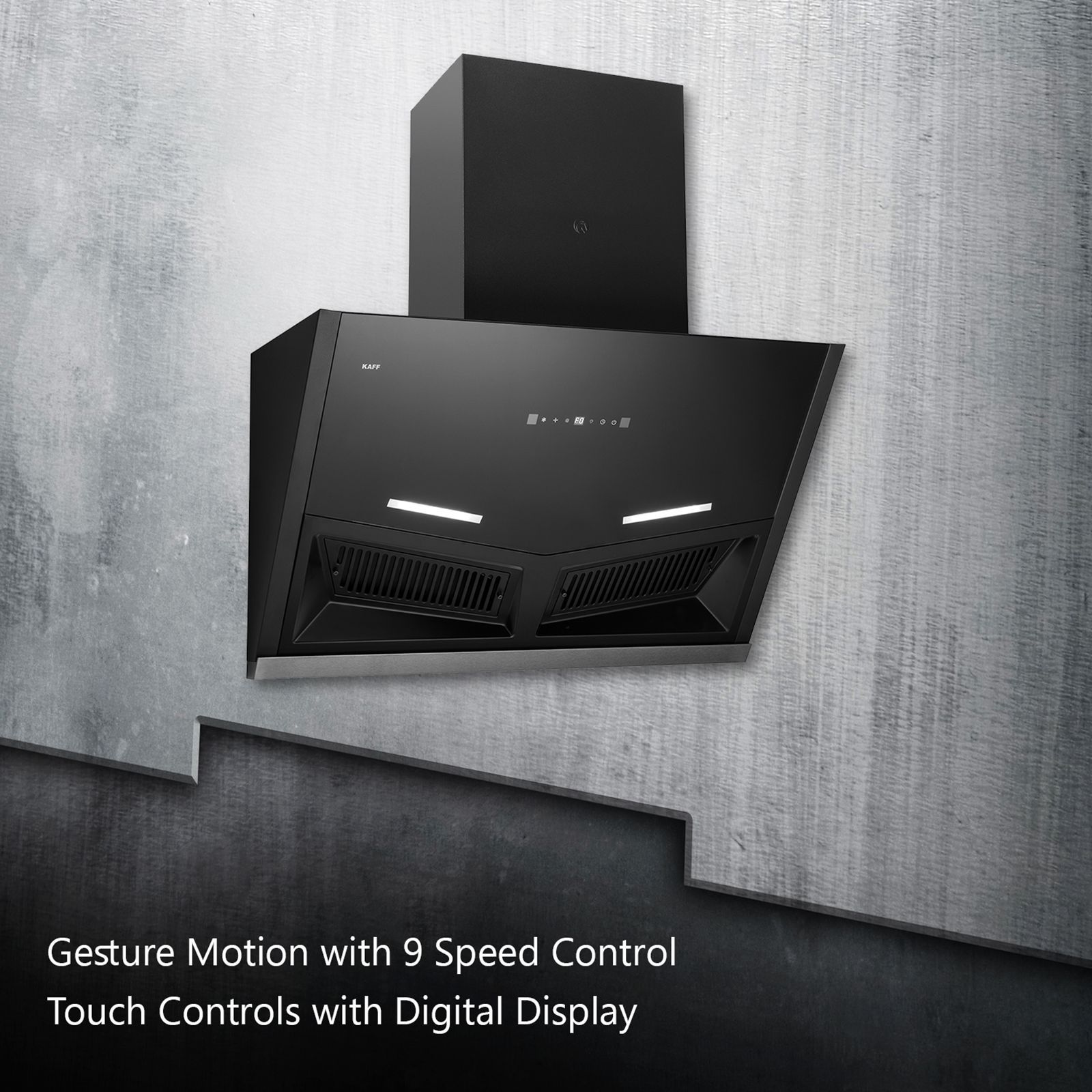 KAFF AIRFRAME SM DHC 90cm 1180m3/hr Ducted Auto Clean Wall Mounted Chimney with Digital Display (Black) KAFF AIRFRAME SM DHC 90cm 1180m3/hr Ducted Auto Clean Wall Mounted Chimney with Digital Display (Black)_10