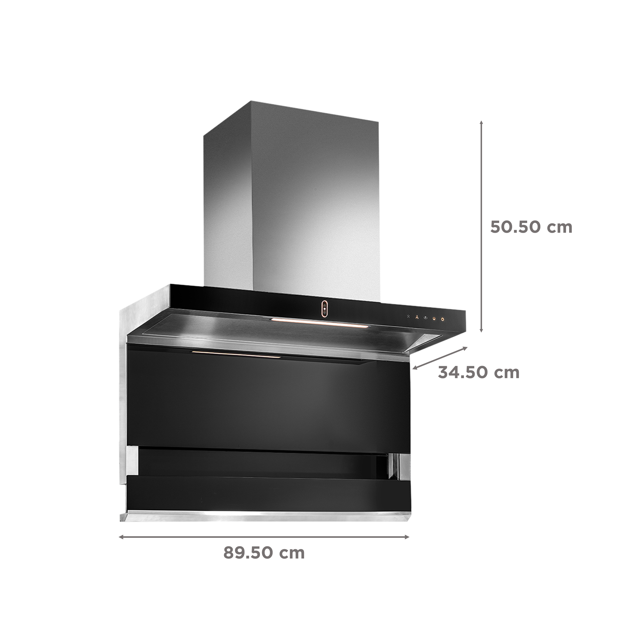 KAFF FALMARC DHC 90-A 90cm 1350m3/hr Ducted Auto Clean Wall Mounted Chimney with Touch & Gesture Control (Black)_2