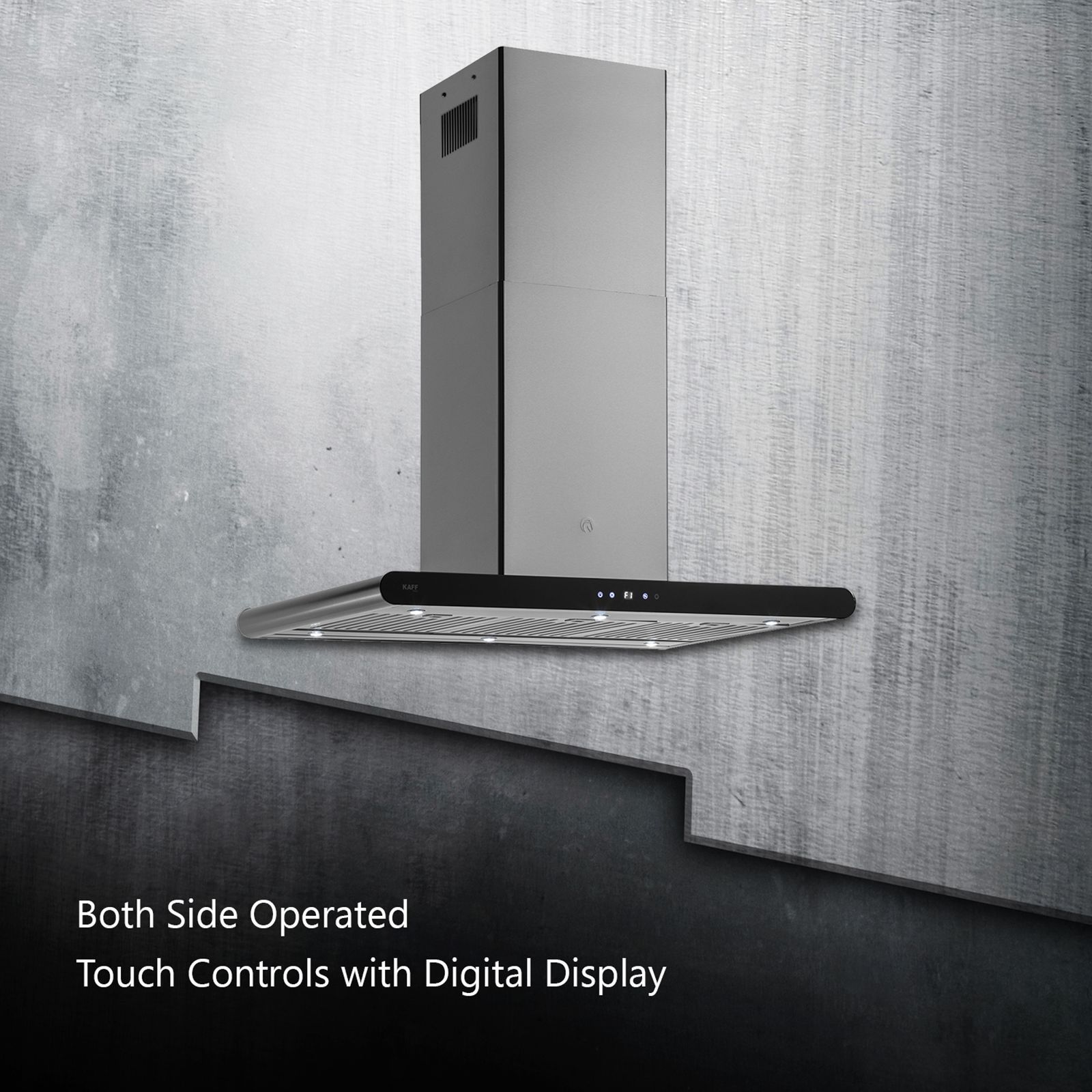 KAFF CANARY DHC BF IS 90cm 1200m3/hr Ducted Auto Clean Wall Mounted Chimney with Digital Display (Silver)_5