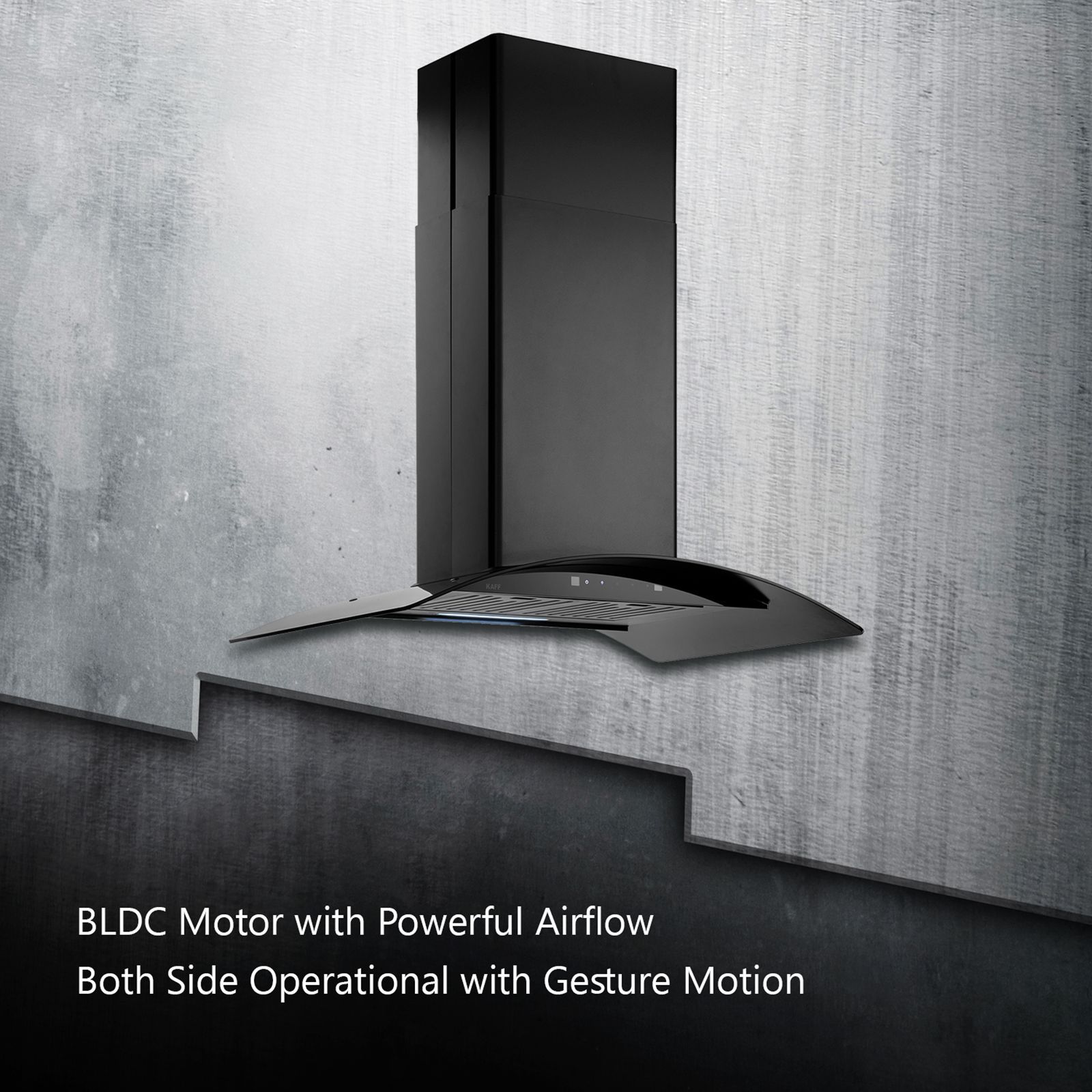 KAFF OPEC DHC BLK IS 90cm 1180m3/hr Ductless Auto Clean Wall Mounted Chimney with Digital Display (Black)_4