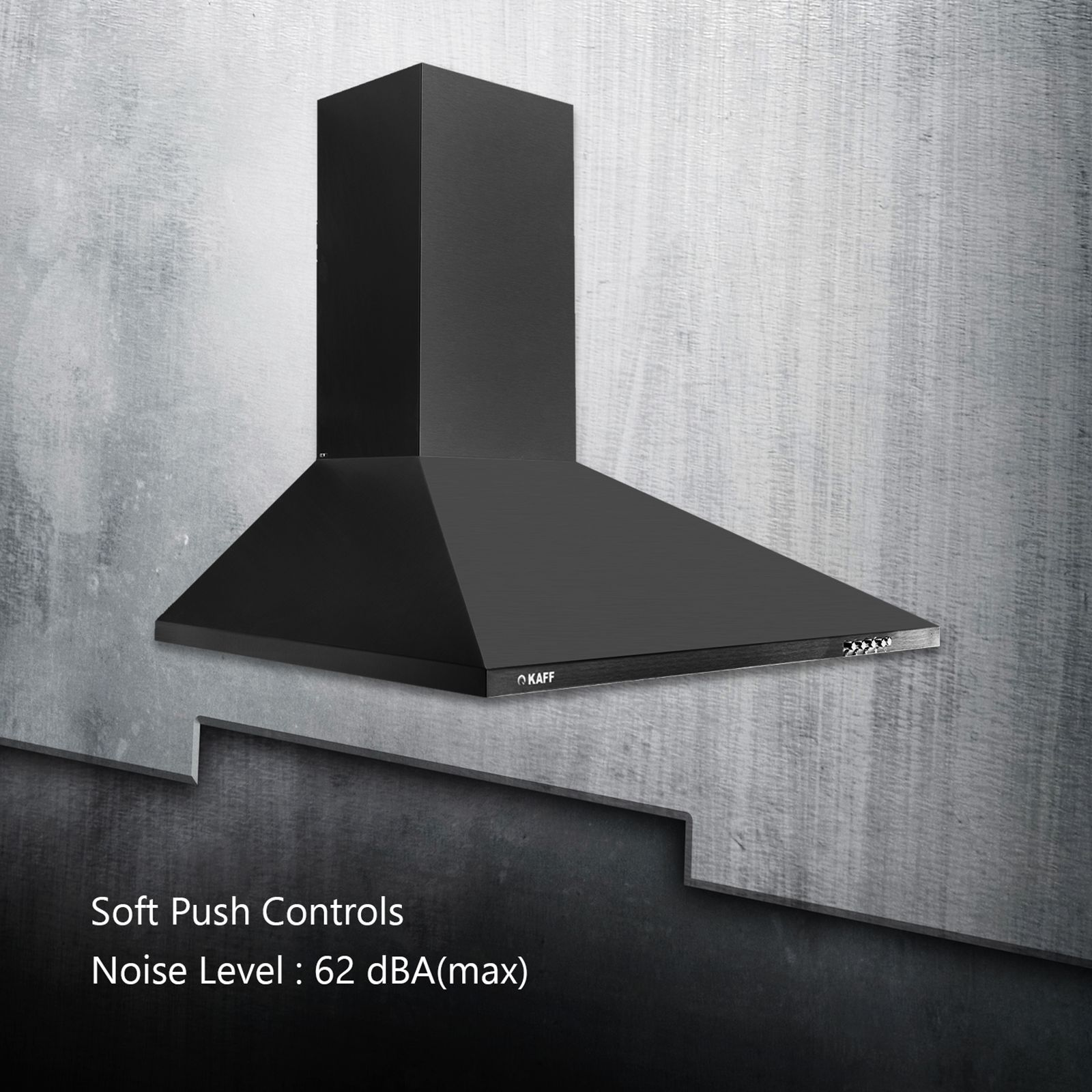 KAFF BASE LX BL 60cm 700m3/hr Ducted Wall Mounted Chimney with Soft Push Buttons (Black)_9