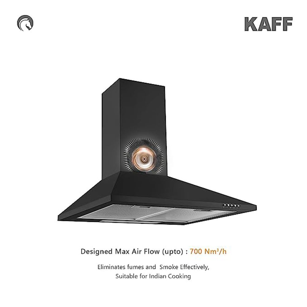 KAFF BASE LX BL 60cm 700m3/hr Ducted Wall Mounted Chimney with Soft Push Buttons (Black)_11