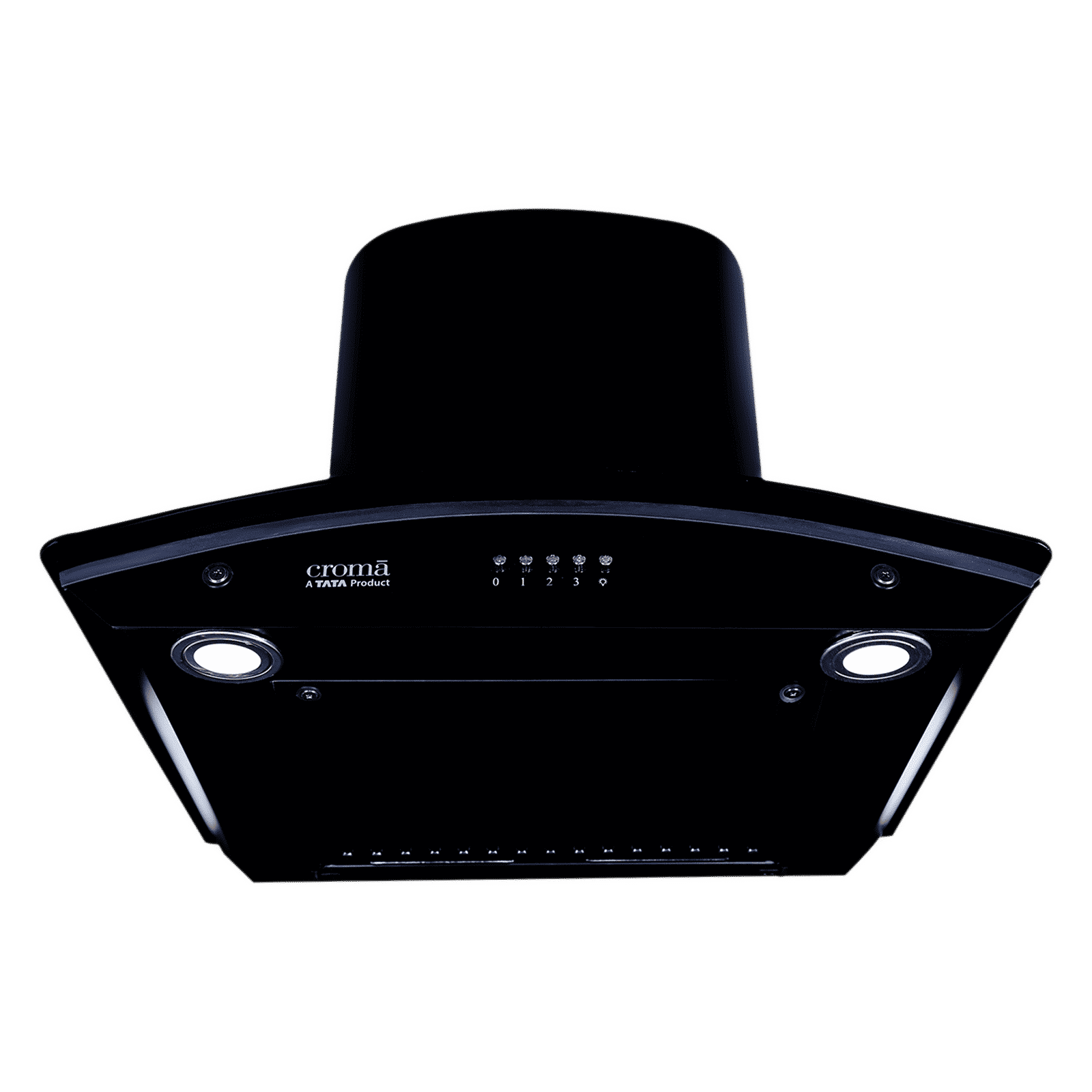 Croma 60cm 1300m3/hr Ducted Baffle Filter Wall Mounted Chimney with Push Button Control (Black)_3