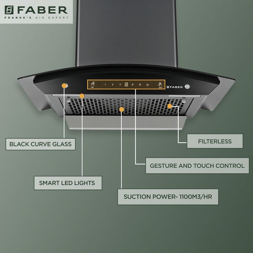 FABER Zest HC SC FL BK 60cm 1100m3/hr Ducted Auto Clean Wall Mounted Chimney with Touch Control (Black)_11
