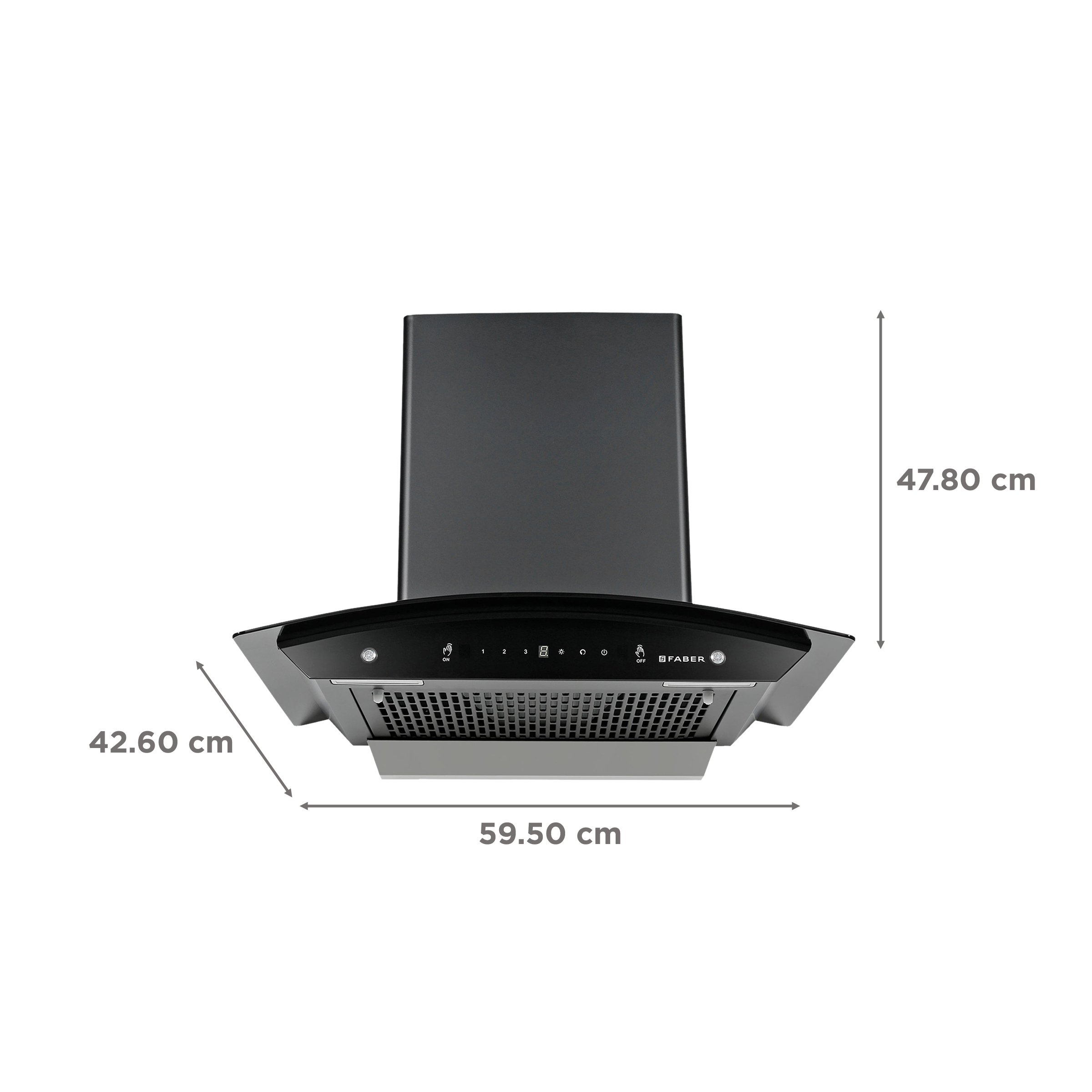 FABER Zest HC SC FL BK 60cm 1100m3/hr Ducted Auto Clean Wall Mounted Chimney with Touch Control (Black)_2