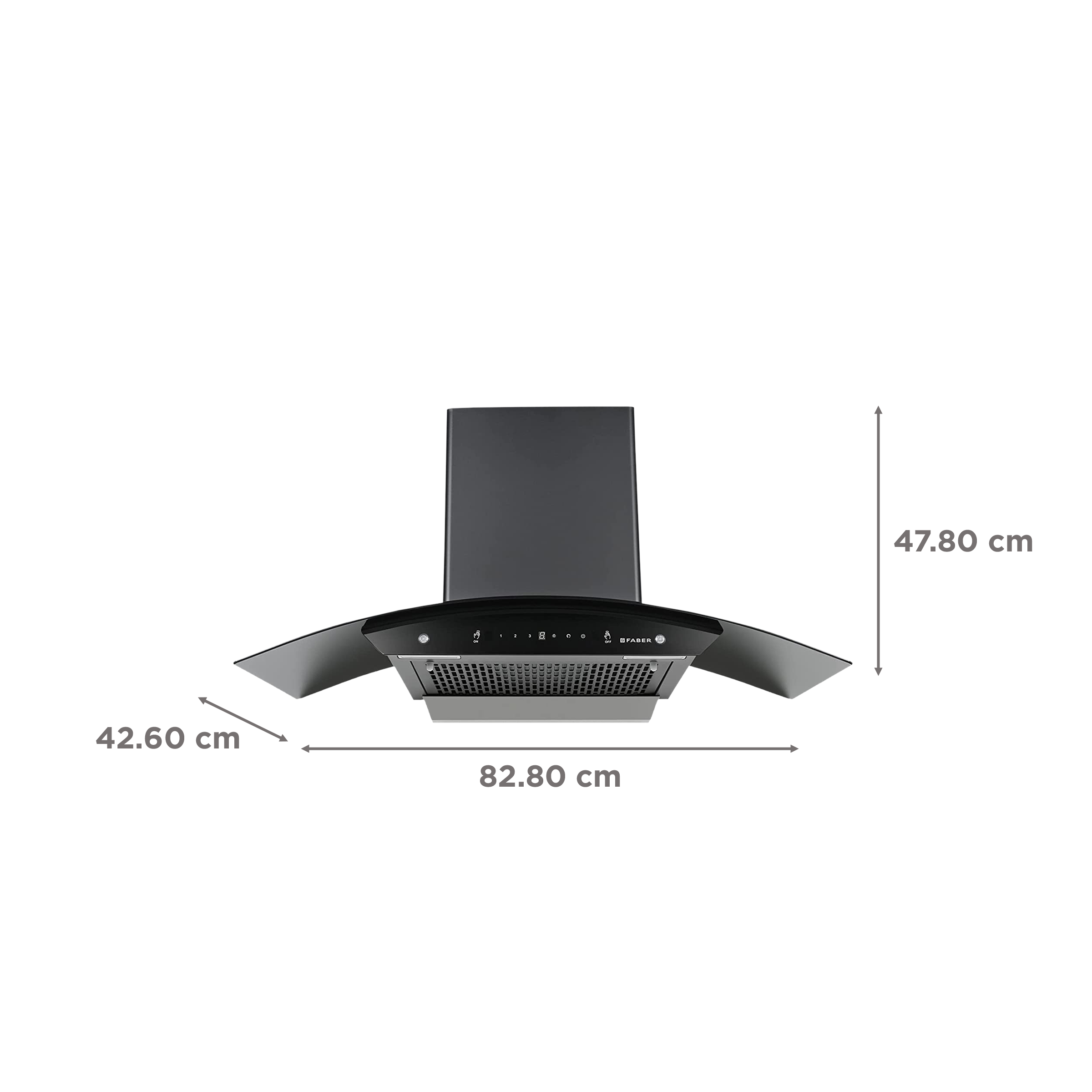 FABER Zest HC SC FL BK 90cm 1100m3/hr Ducted Auto Clean Wall Mounted Chimney with Touch Control (Black) FABER Zest HC SC FL BK 90cm 1100m3/hr Ducted Auto Clean Wall Mounted Chimney with Touch Control (Black)_2