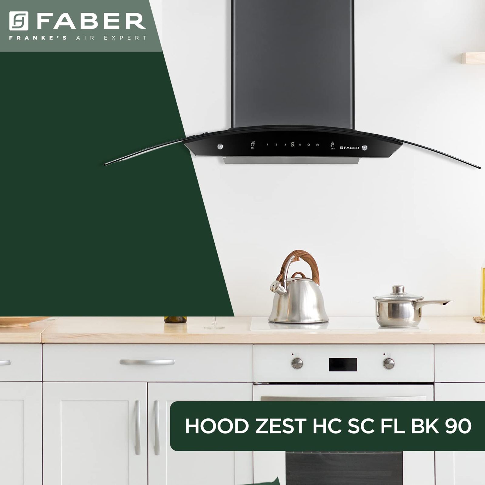 FABER Zest HC SC FL BK 90cm 1100m3/hr Ducted Auto Clean Wall Mounted Chimney with Touch Control (Black) FABER Zest HC SC FL BK 90cm 1100m3/hr Ducted Auto Clean Wall Mounted Chimney with Touch Control (Black)_7