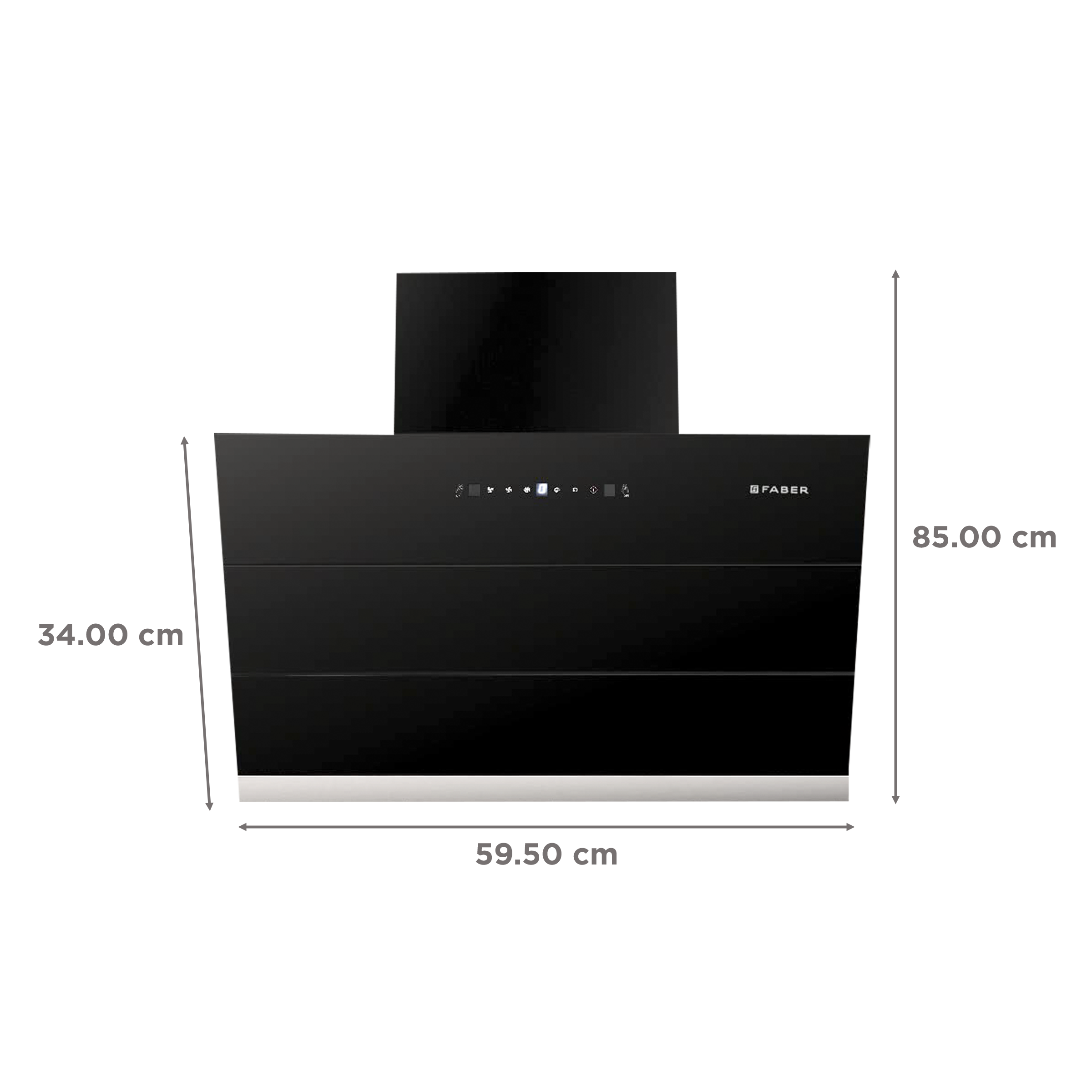 FABER BLISS FL SC AC BK 60cm 1350m3/hr Ductless Auto Clean Wall Mounted Chimney with Touch Control Panel (Black)_2
