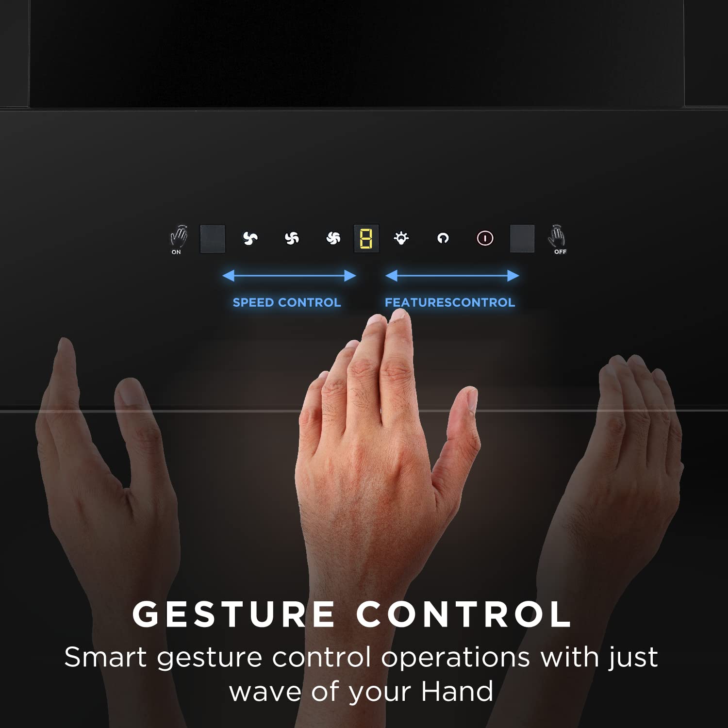 FABER BLISS FL SC AC BK 60cm 1350m3/hr Ductless Auto Clean Wall Mounted Chimney with Touch Control Panel (Black)_5