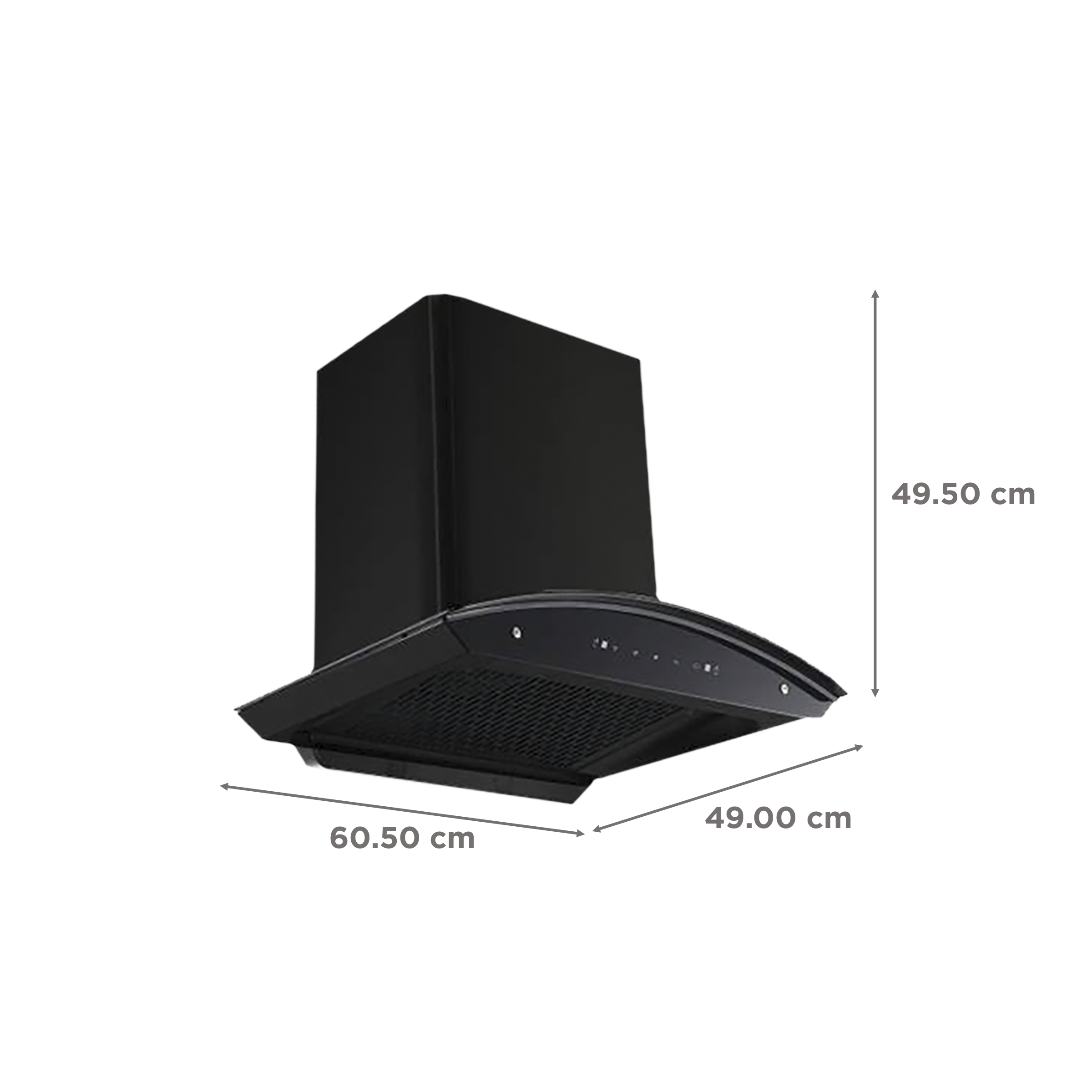 Hindware Chromia 60cm 1200m3/hr Ducted Auto Clean Wall Mounted Chimney with Touch Control (Black)_2