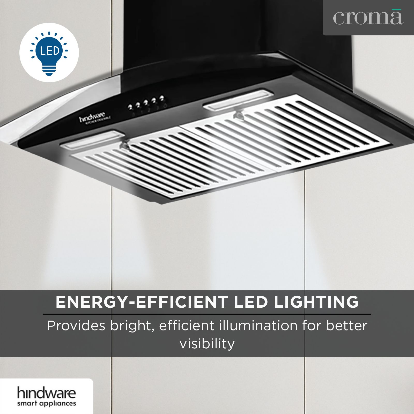 Hindware Fabio 60cm 1100m3/hr Ducted Wall Mounted Chimney with Push Button Control (Black)_8