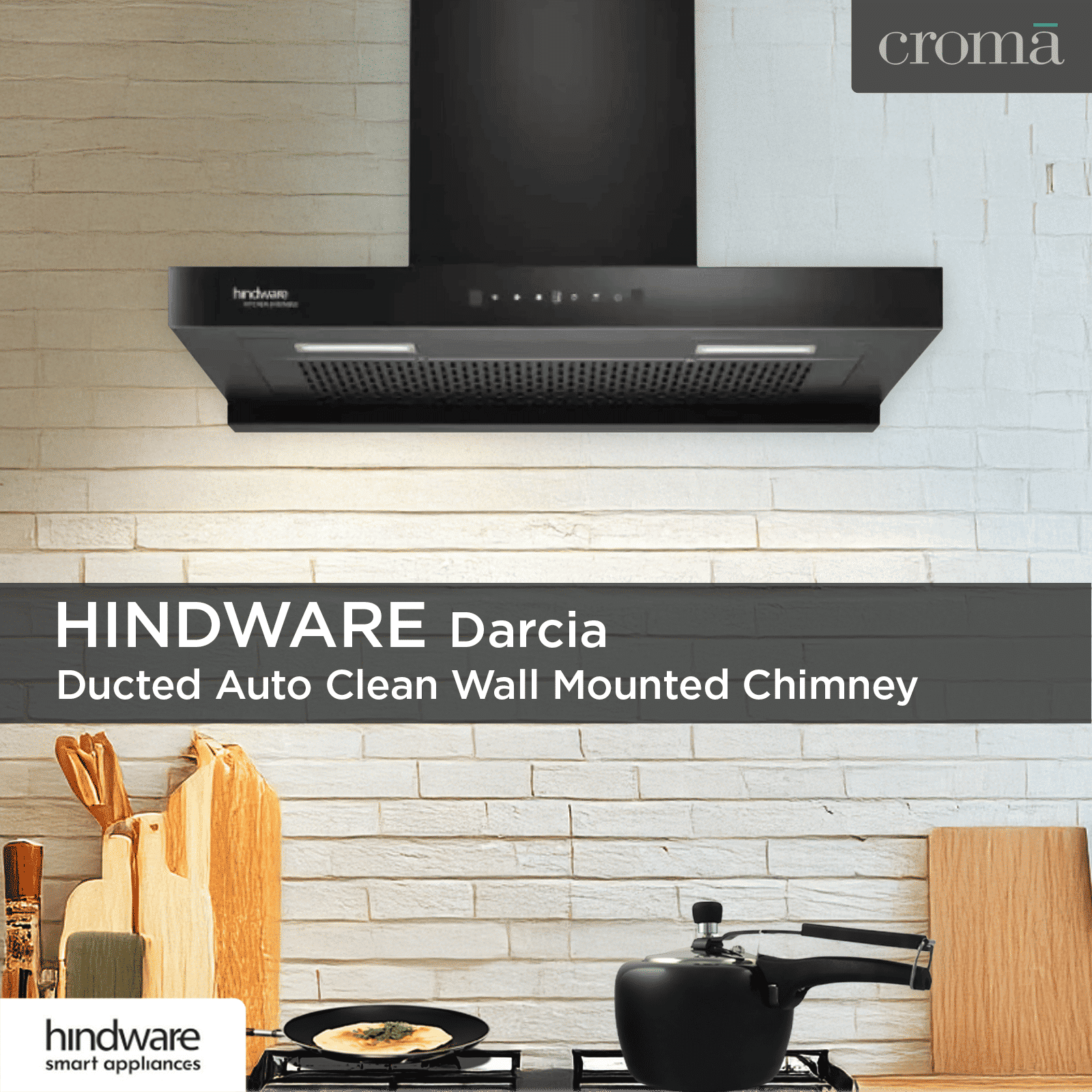 hindware Darcia 75cm 1200m3/hr Ducted Auto Clean Wall Mounted Chimney with Motion Sensor (Black)_11