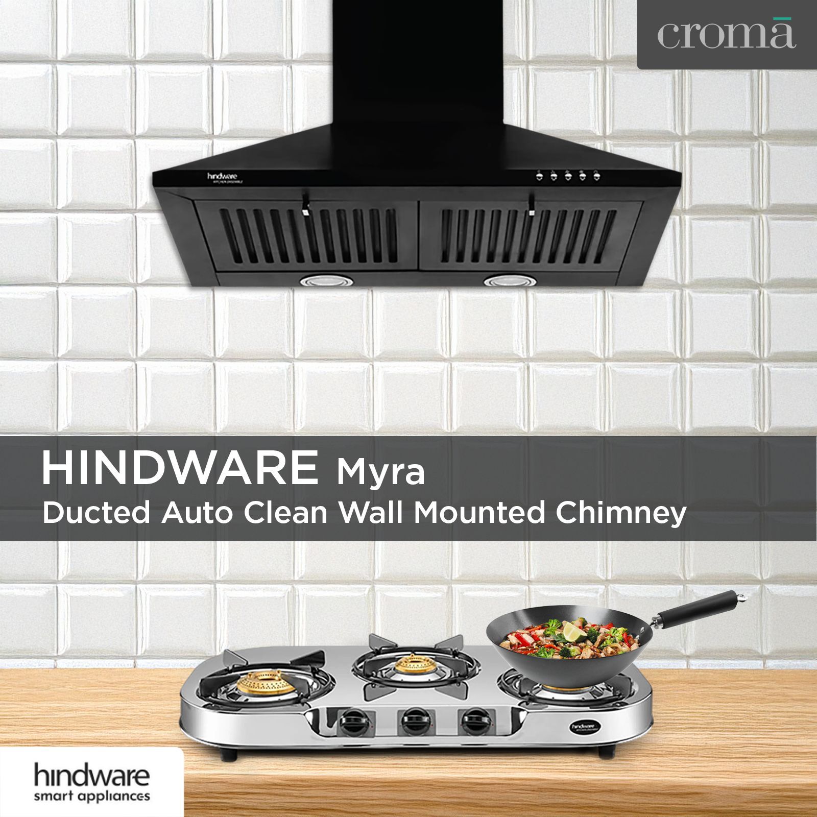 hindware Myra 60cm 1000m3/hr Ducted Auto Clean Wall Mounted Chimney with Push Button Control (Black)_10