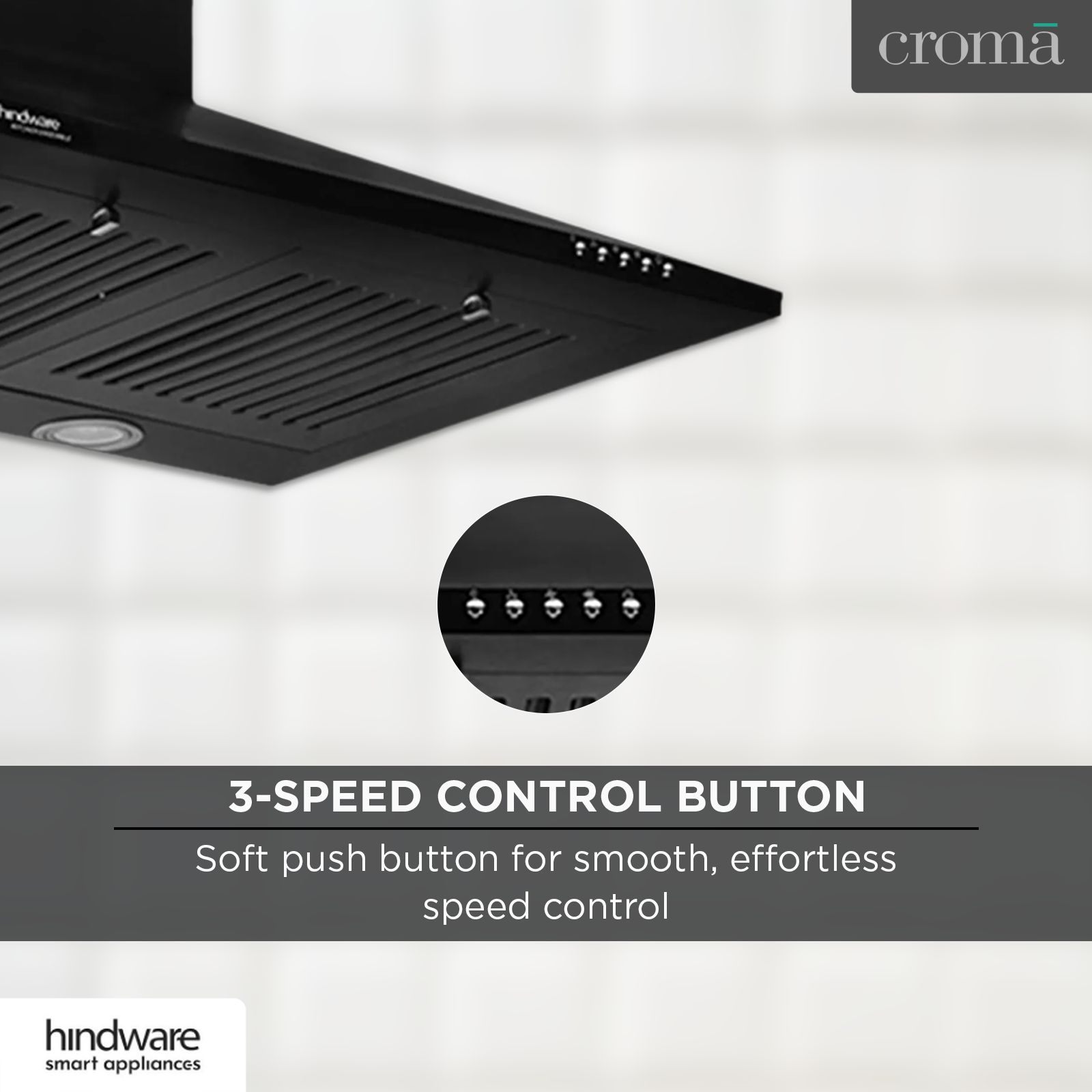 hindware Myra 60cm 1000m3/hr Ducted Auto Clean Wall Mounted Chimney with Push Button Control (Black)_13