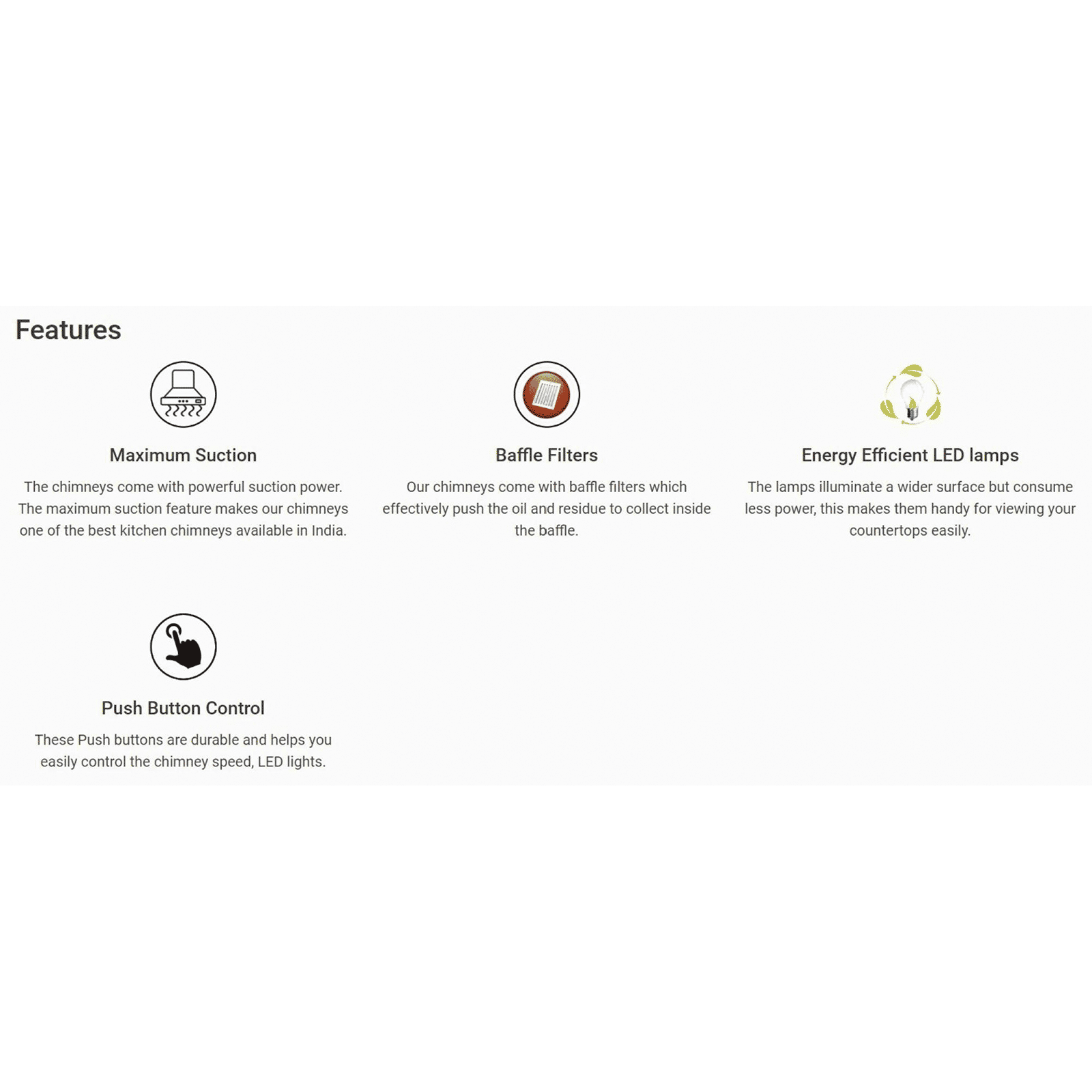 hindware Myra 60cm 1000m3/hr Ducted Auto Clean Wall Mounted Chimney with Push Button Control (Black)_5