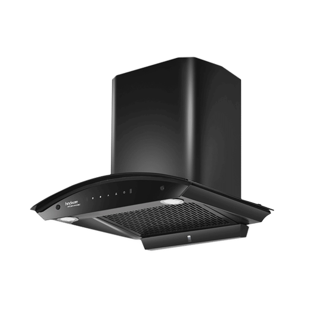 Hindware Celesia 60cm 1500m3/hr Ducted Auto Clean Wall Mounted Chimney with Touch Control (Black)_1