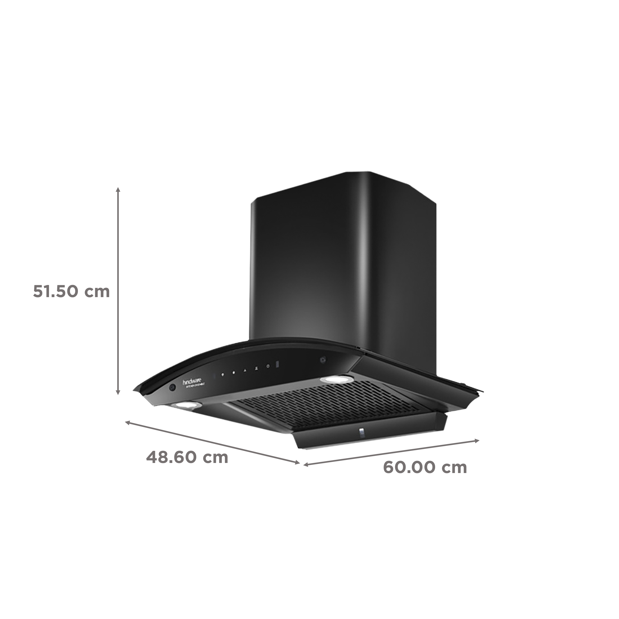 Hindware Celesia 60cm 1500m3/hr Ducted Auto Clean Wall Mounted Chimney with Touch Control (Black)_2