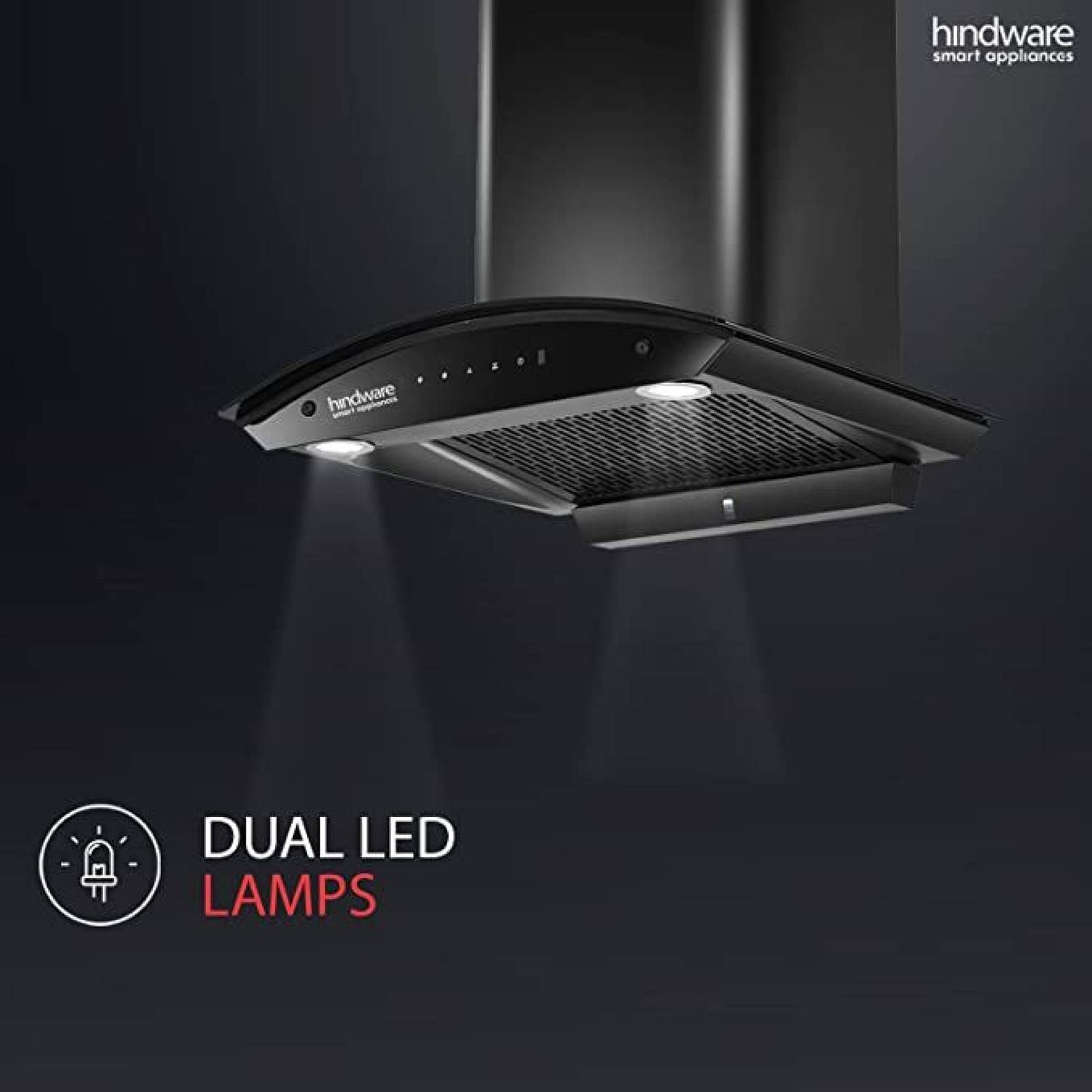 Hindware Celesia 60cm 1500m3/hr Ducted Auto Clean Wall Mounted Chimney with Touch Control (Black)_6