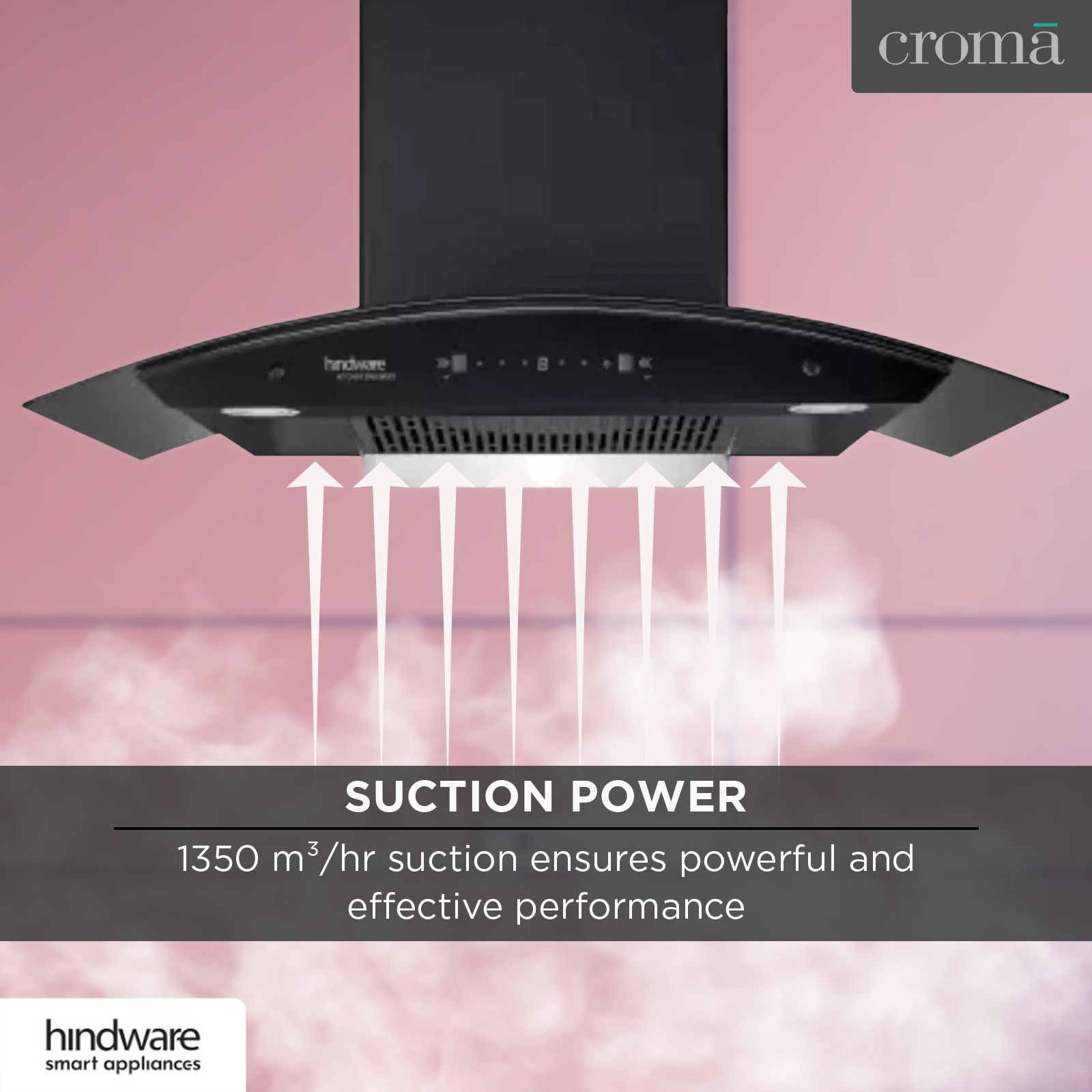 Hindware Celesia 90cm 1500m3/hr Ducted Auto Clean Wall Mounted Chimney with Touch Control (Black)_9