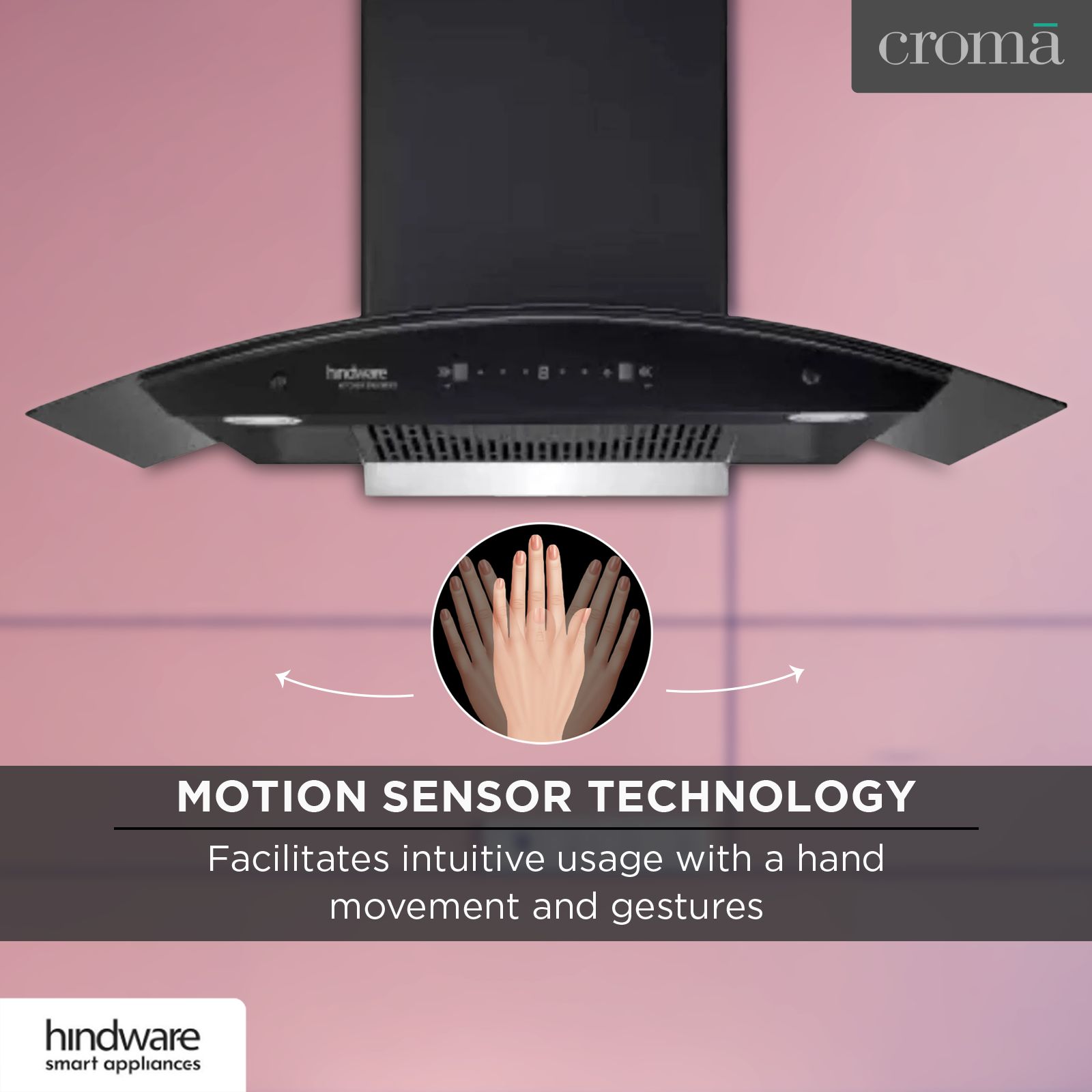 Hindware Celesia 90cm 1500m3/hr Ducted Auto Clean Wall Mounted Chimney with Touch Control (Black)_12