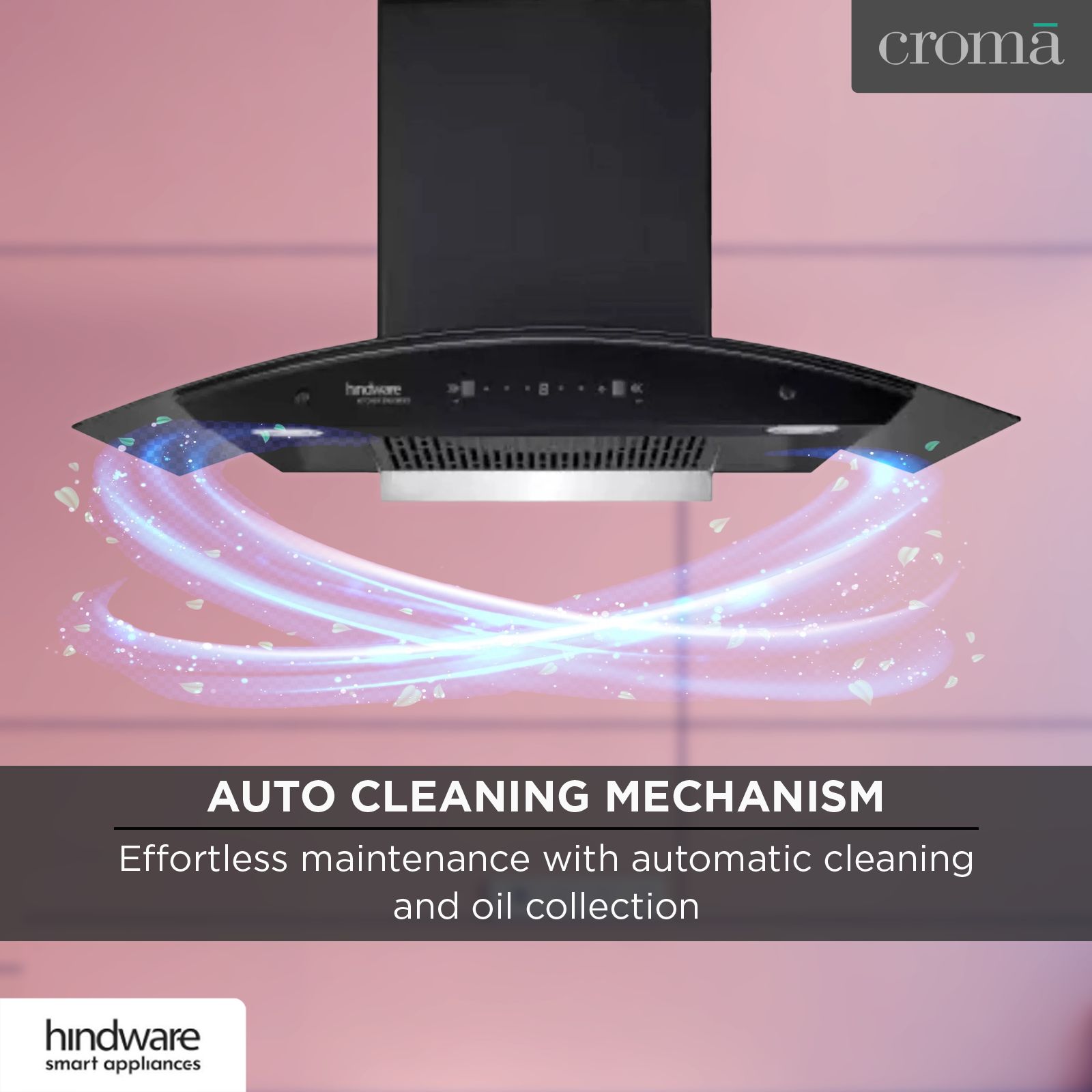 Hindware Celesia 90cm 1500m3/hr Ducted Auto Clean Wall Mounted Chimney with Touch Control (Black)_13