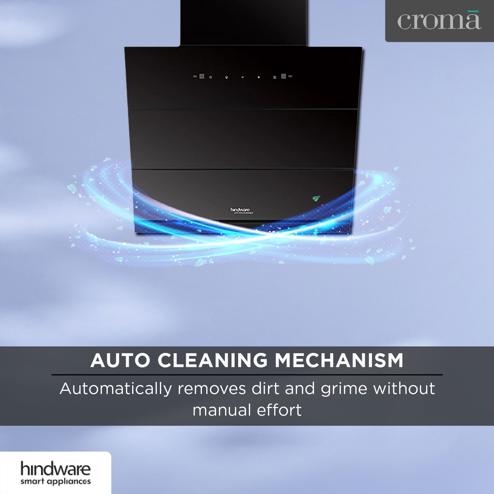 Hindware Lexia 60cm 1350m3/hr Ducted Auto Clean Wall Mounted Chimney with Touch Control (Black)_12